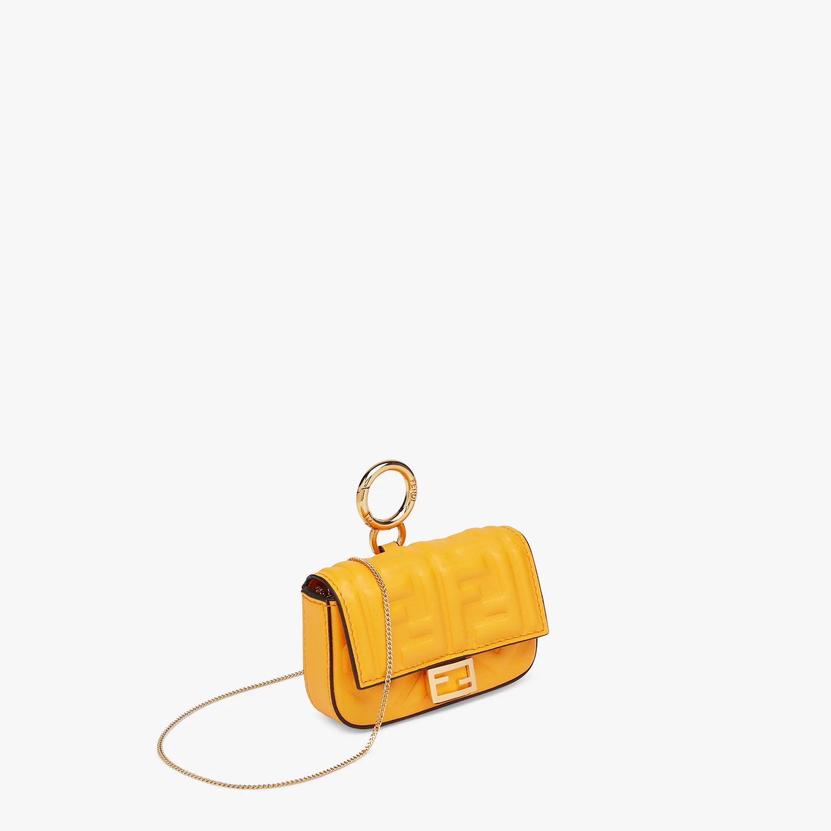 Orange nappa leather charm - 2