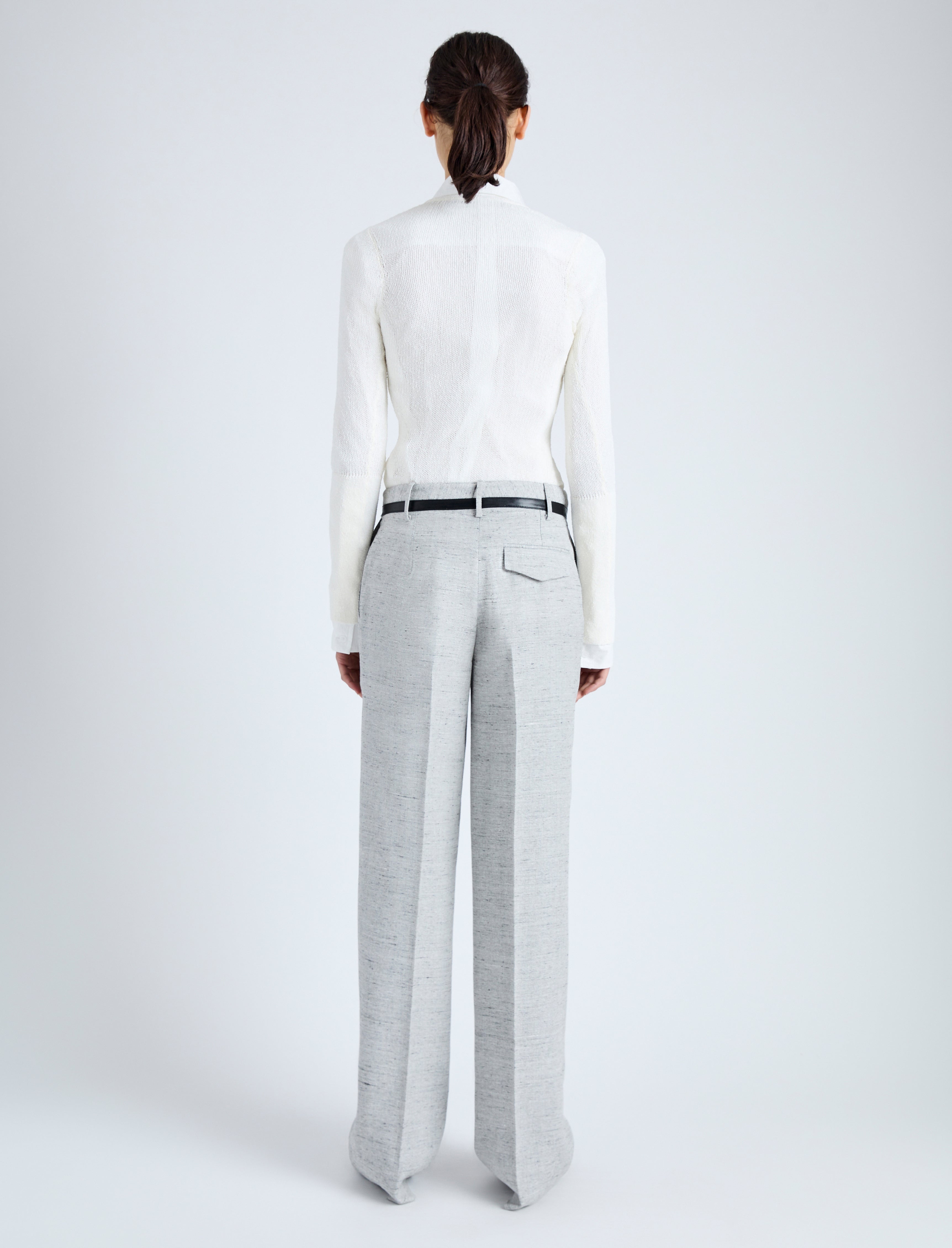 Aiden Pant in Melange Viscose Linen - 4