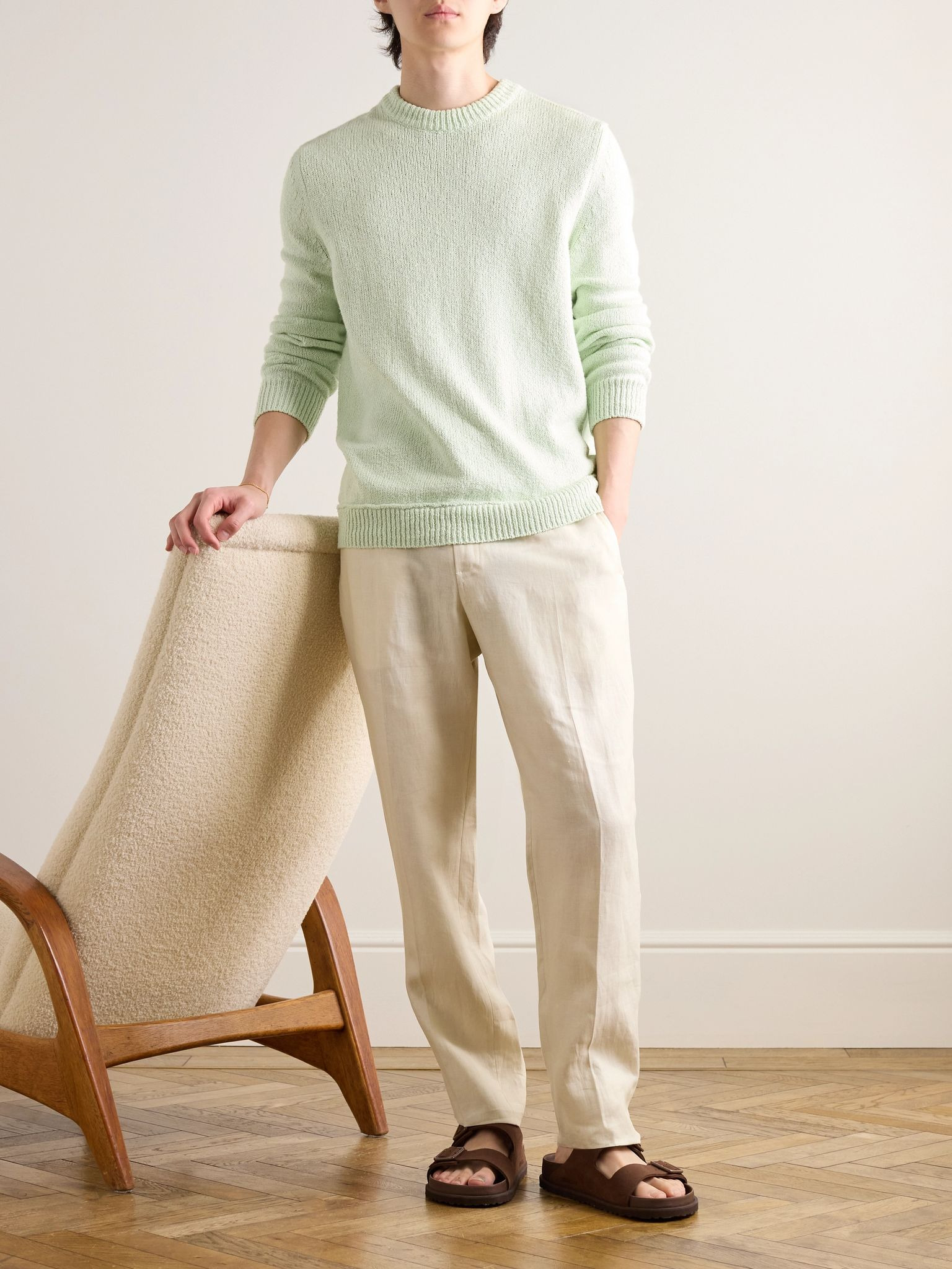 Organic Cotton and Silk-Blend Sweater Light green - 2