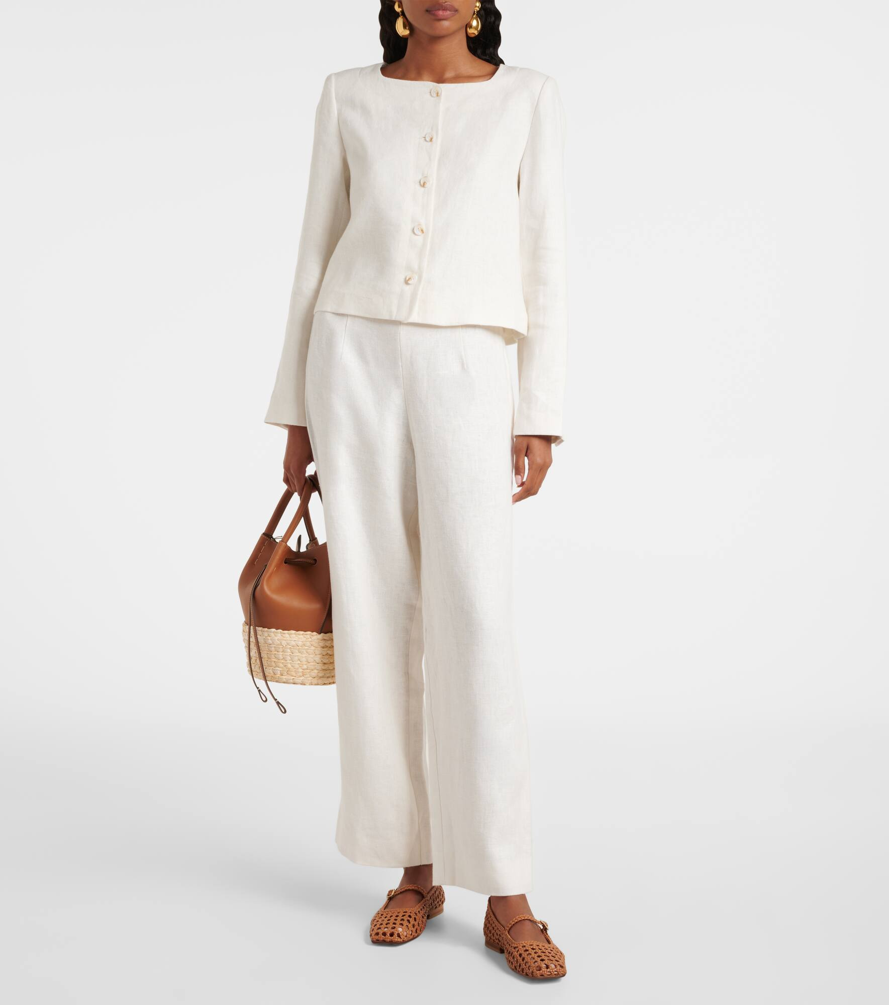 Noelle linen wide-leg pants - 2