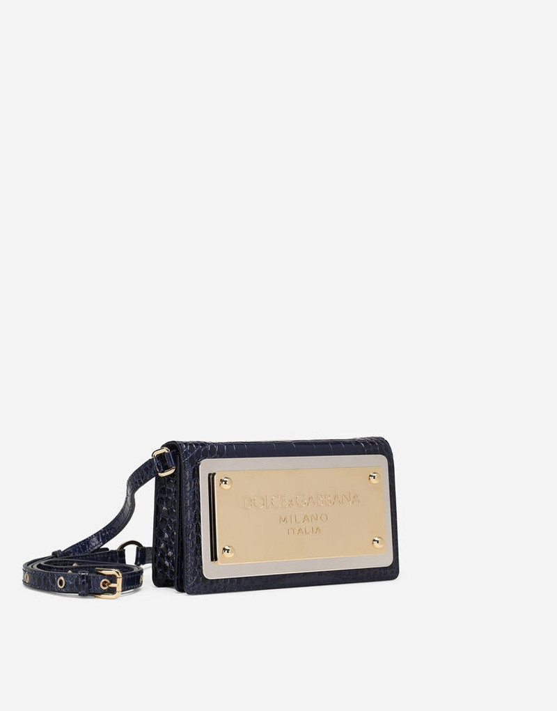 Crocodile-print calfskin cell phone bag 3