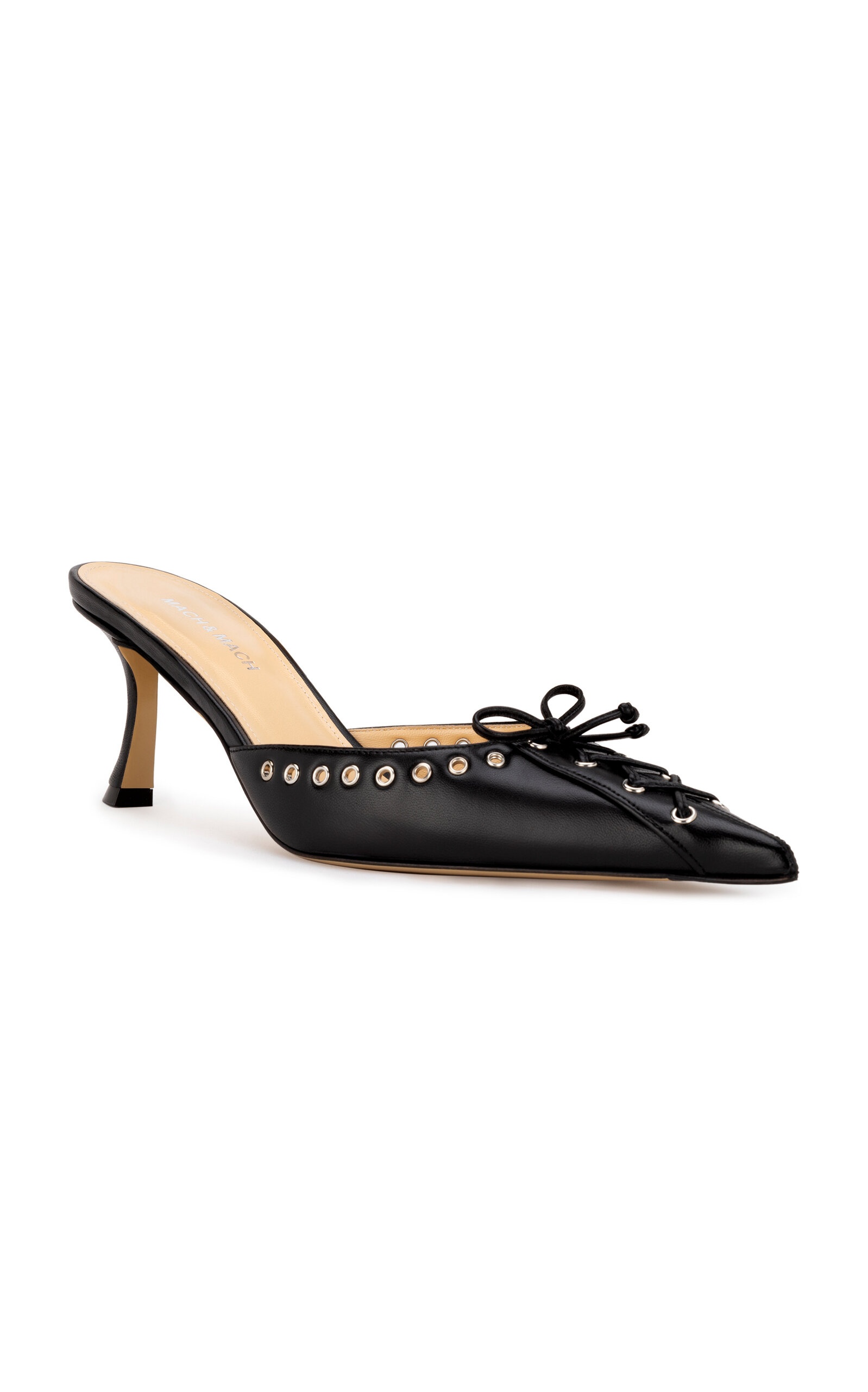 Corset-Detailed Leather Mules black - 3