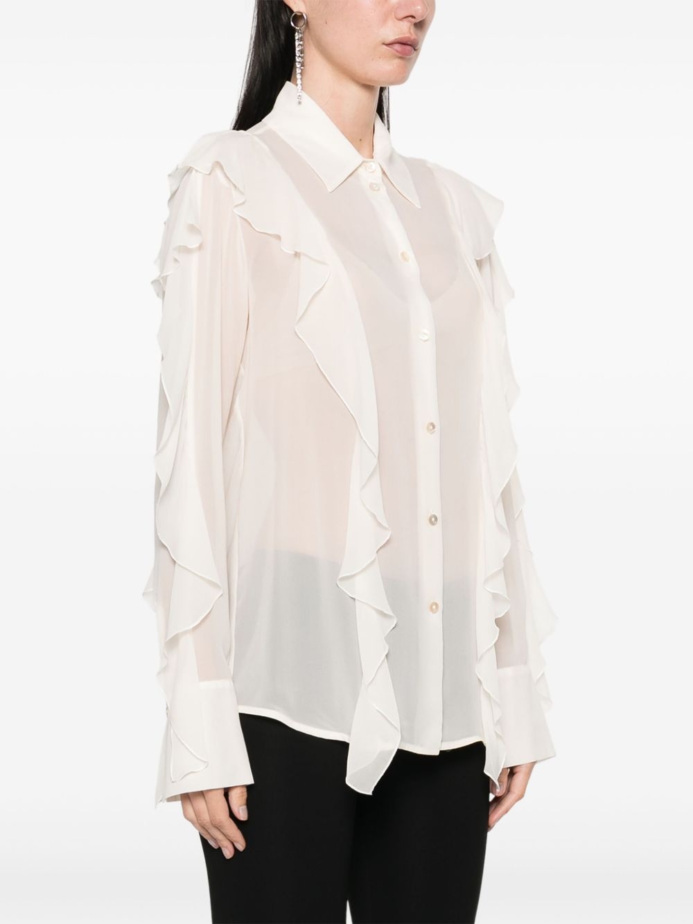 ruffled silk shirt - 3