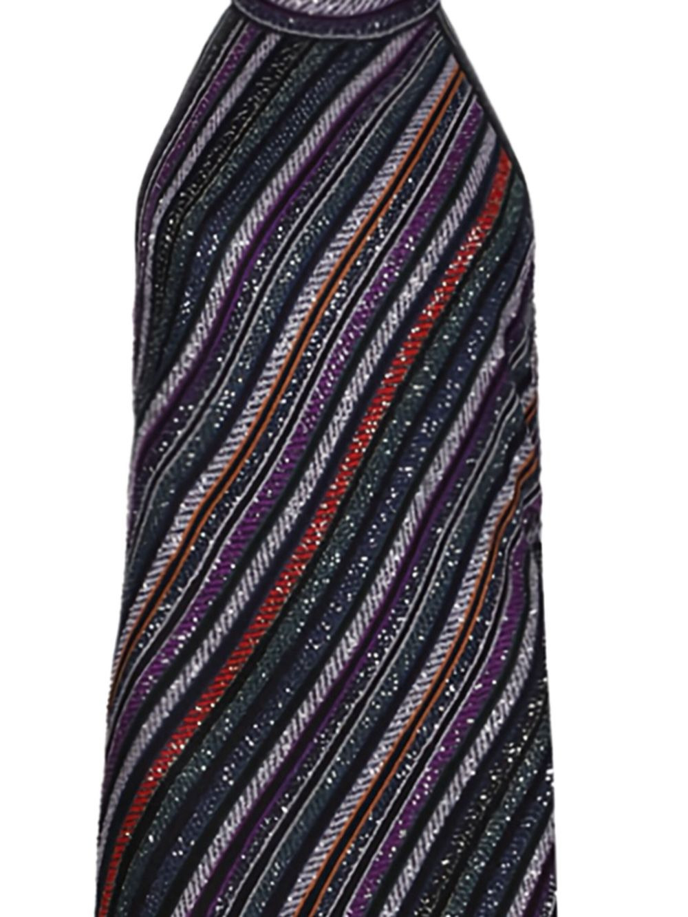 halter-neck striped-pattern maxi dress - 2