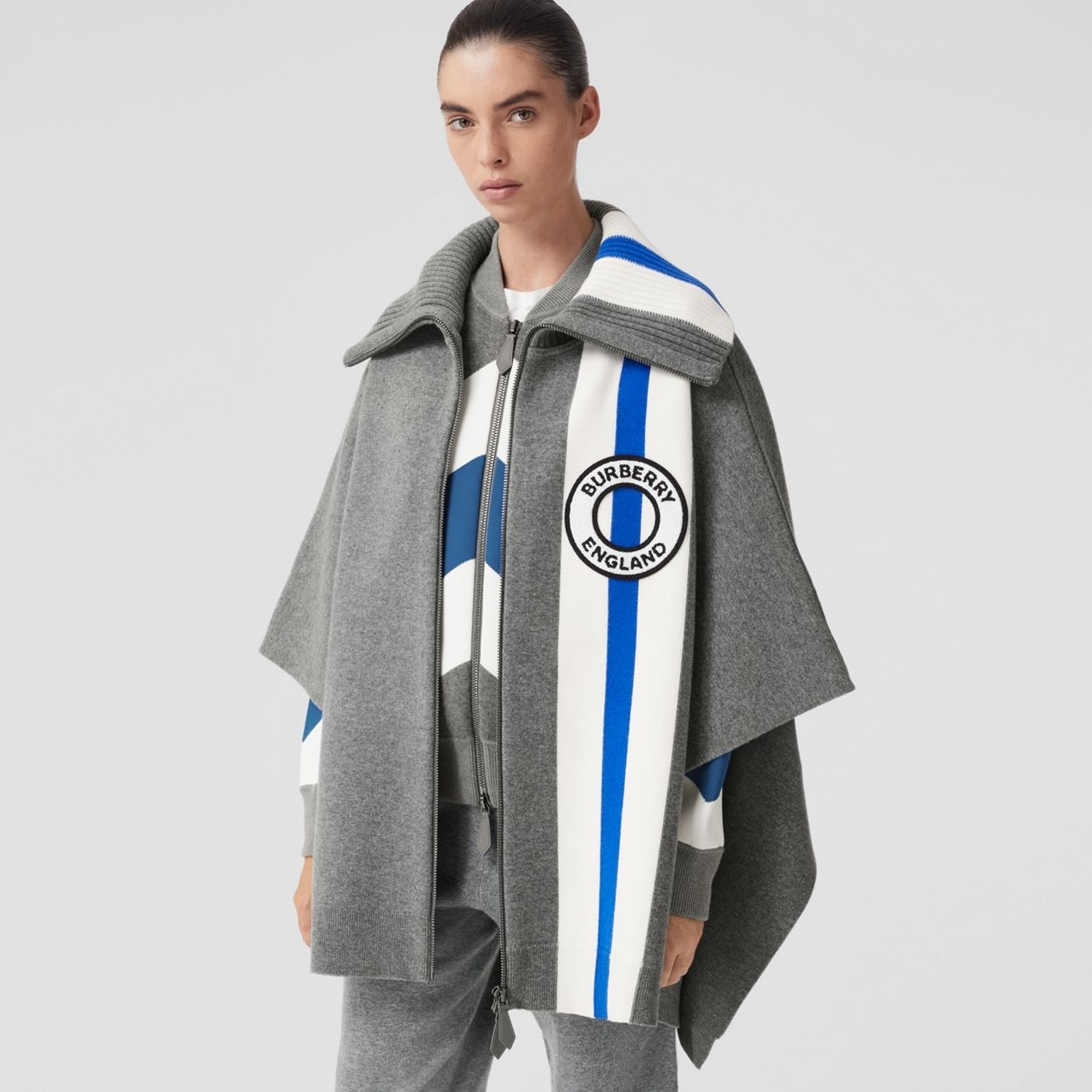 Logo Graphic Wool Cashmere Cape - 5