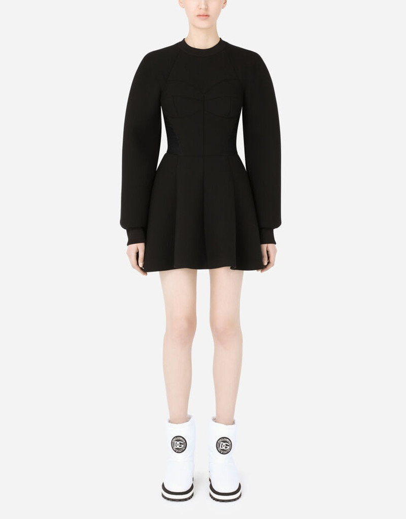 Technical jersey dress with bustier details - 1