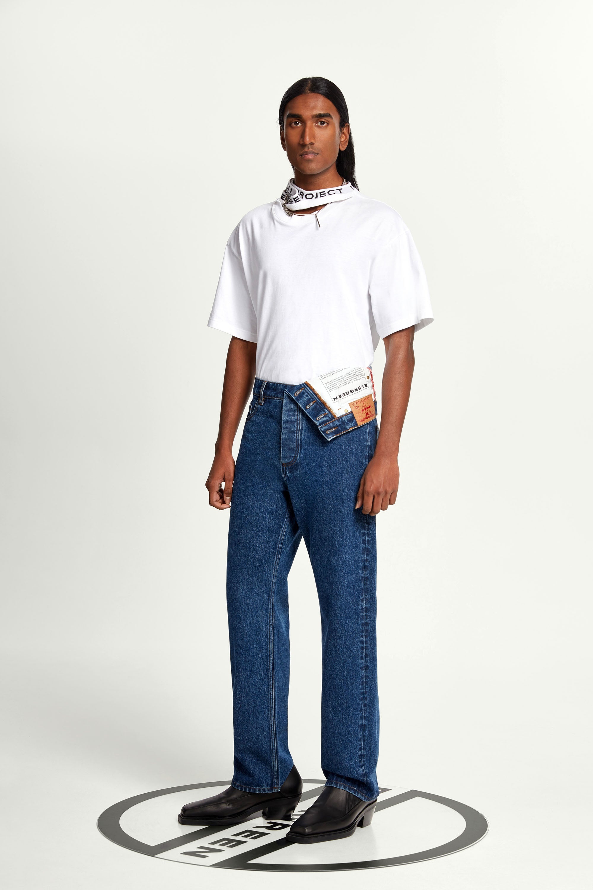 Y/Project Classic Asymmetric Waist Jeans | REVERSIBLE