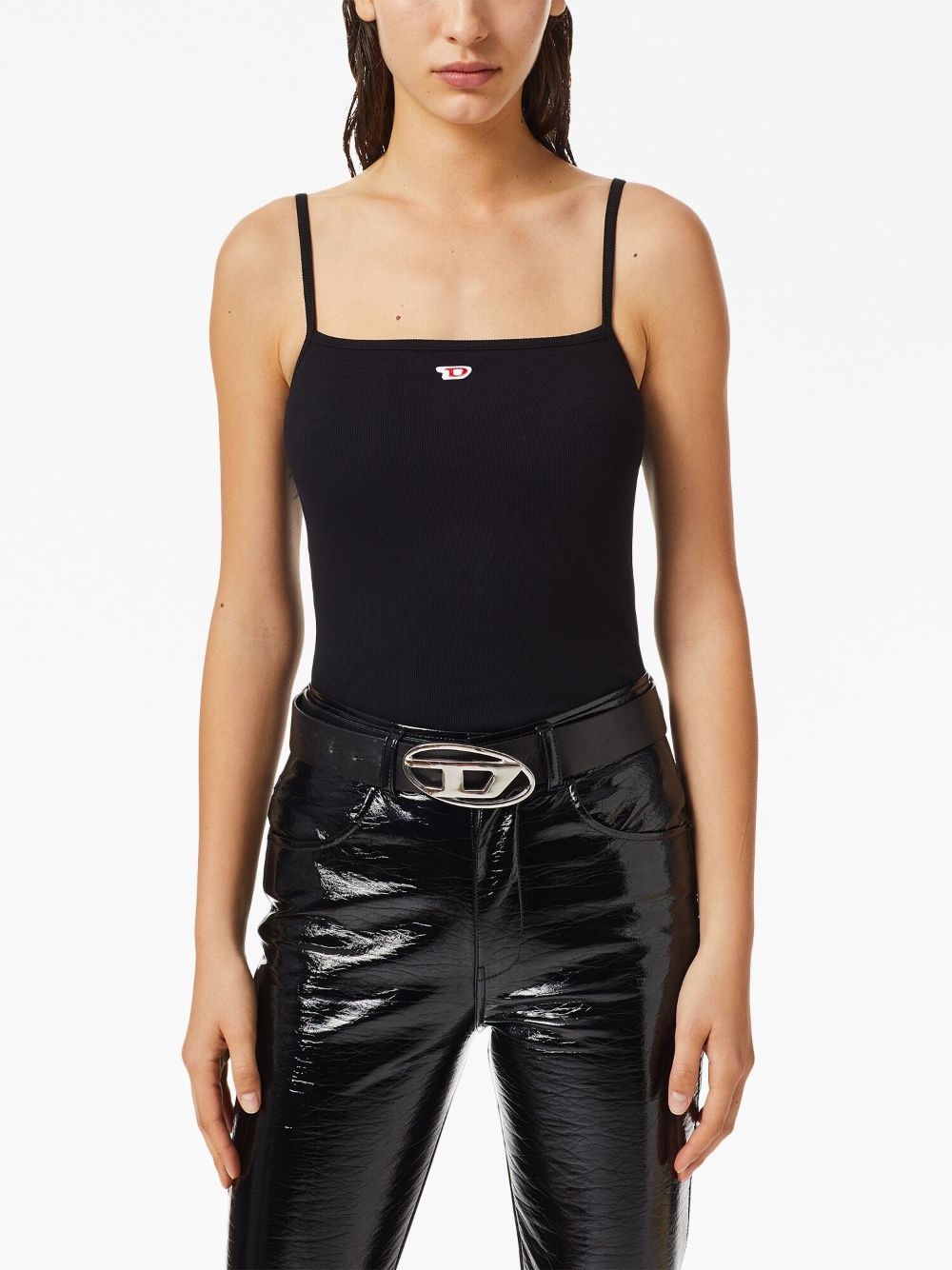 logo-patch sleeveless vest top - 3