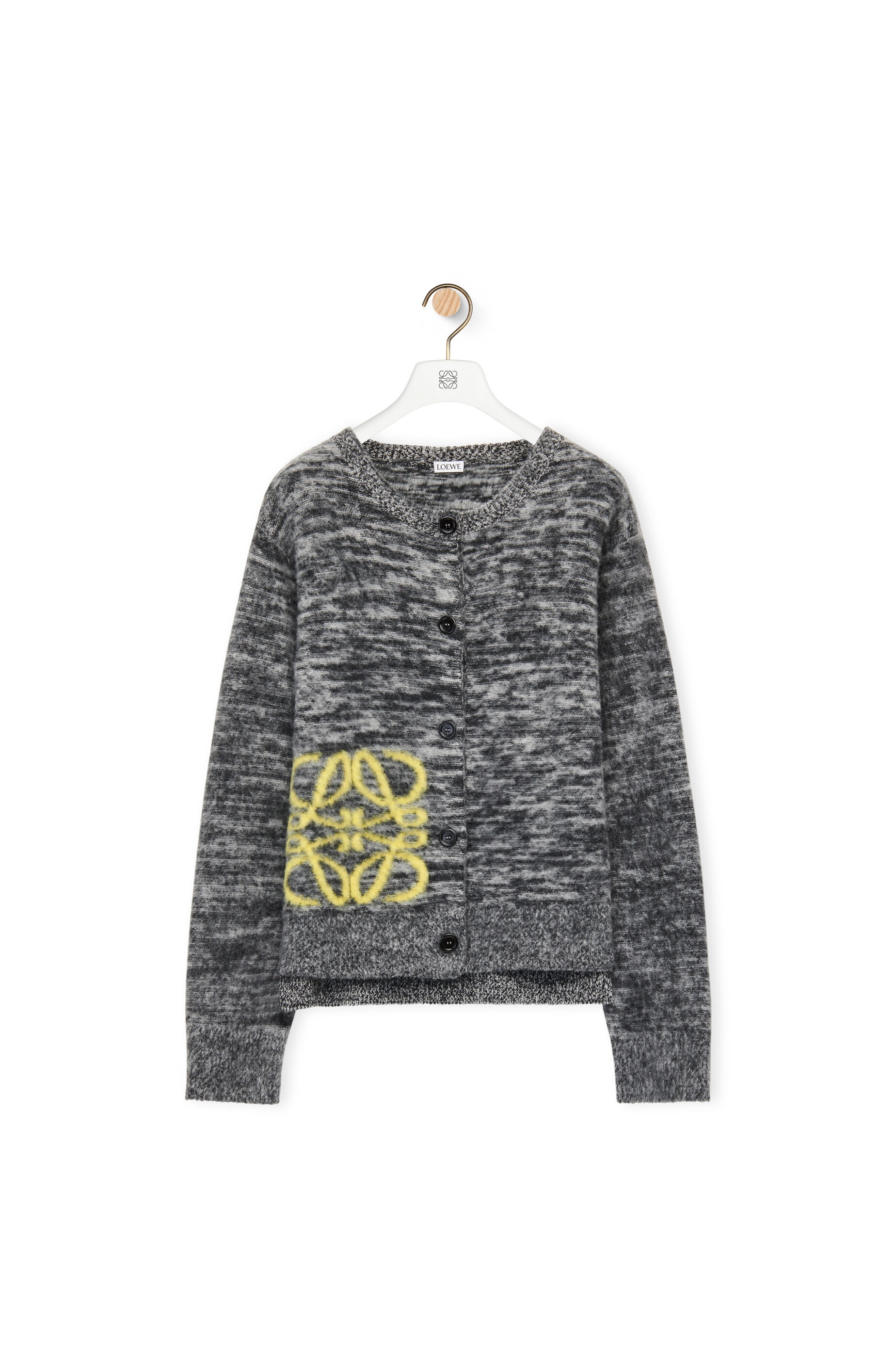 Anagram intarsia cardigan in wool - 1