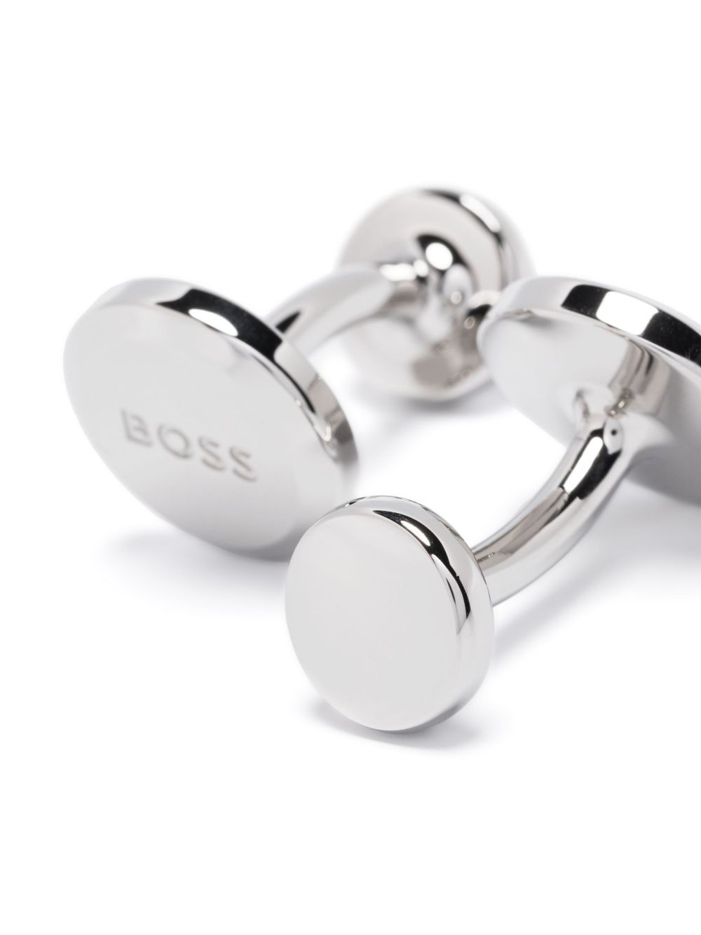 logo-embossed brass cufflinks - 2