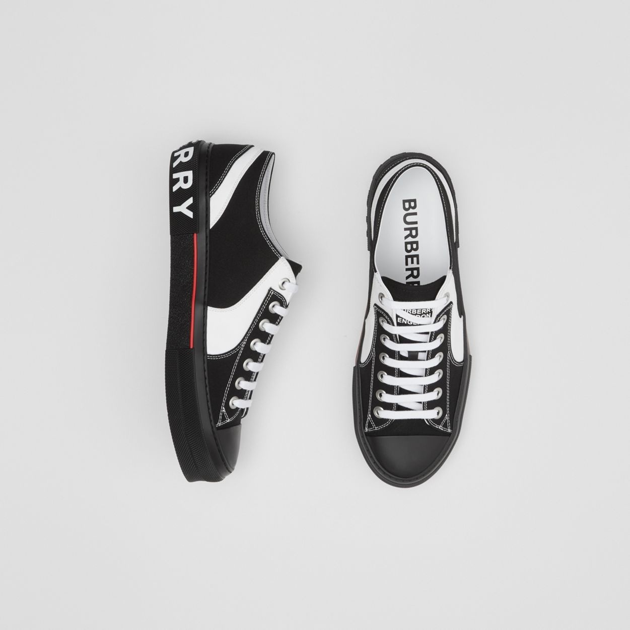 Logo Detail Two-tone Cotton Sneakers - 6