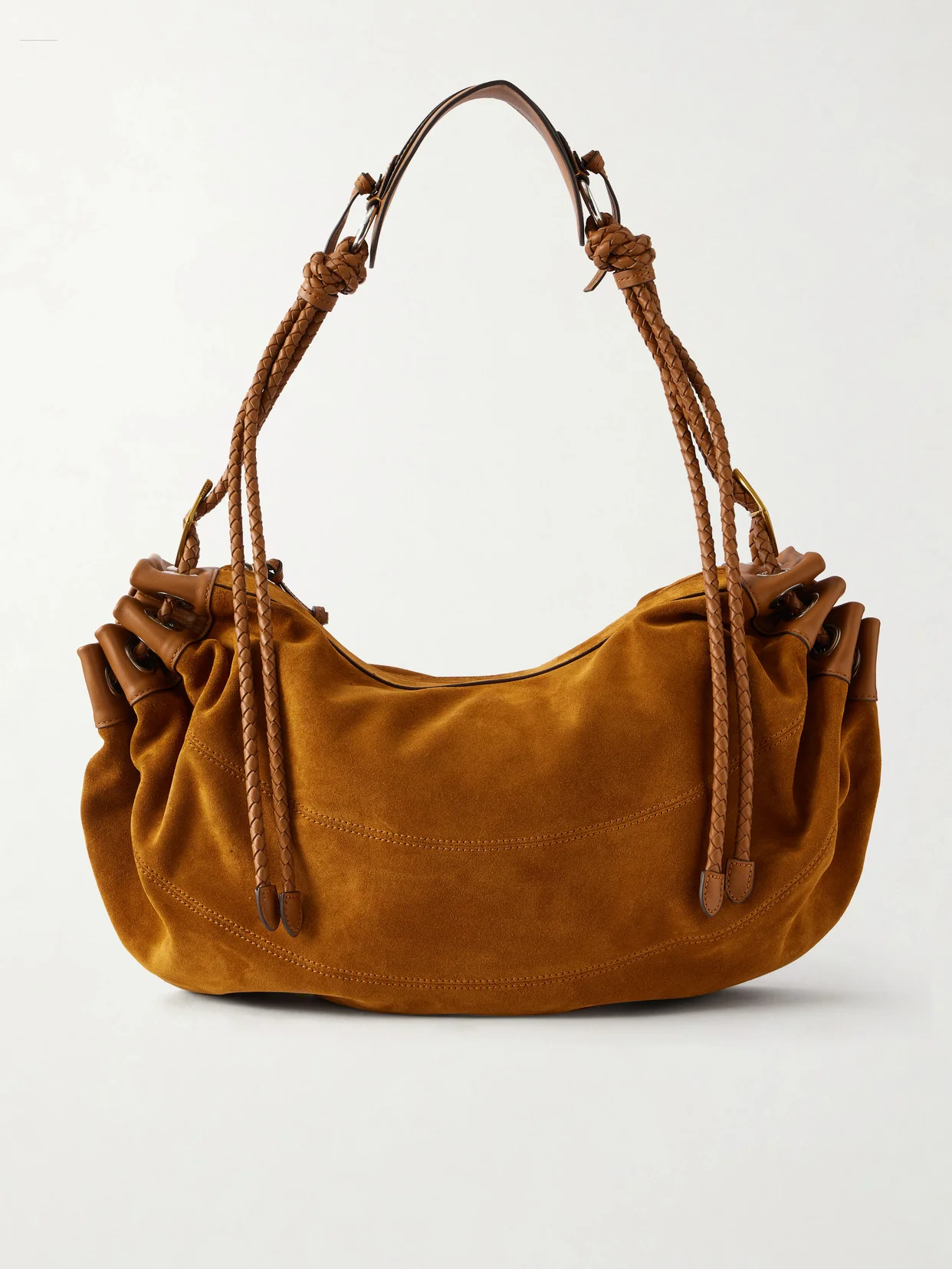 Maia Large Braided Suede Shoulder Bag - 1