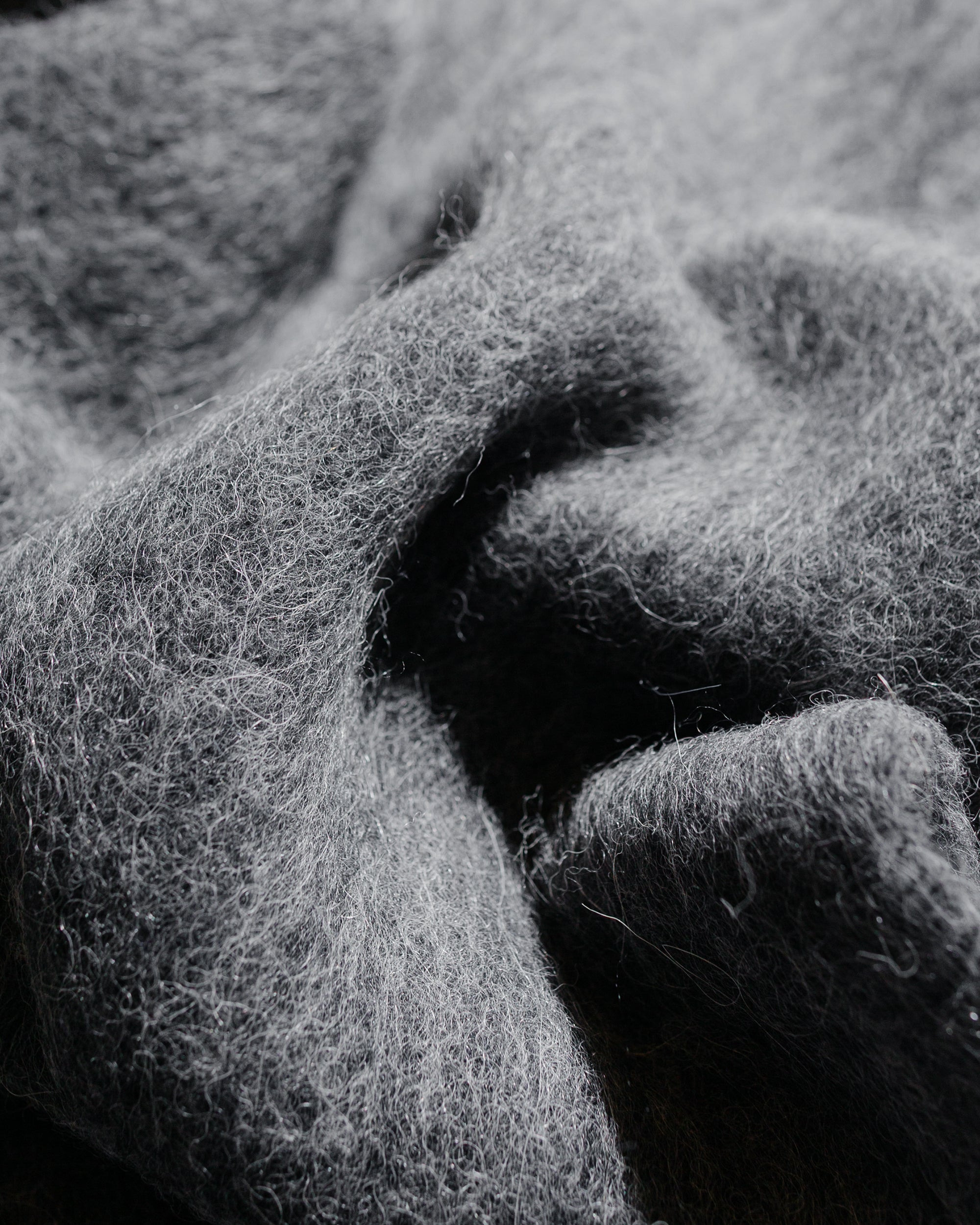 Estate Scarf Phantom Fuzzy Alpaca - 2