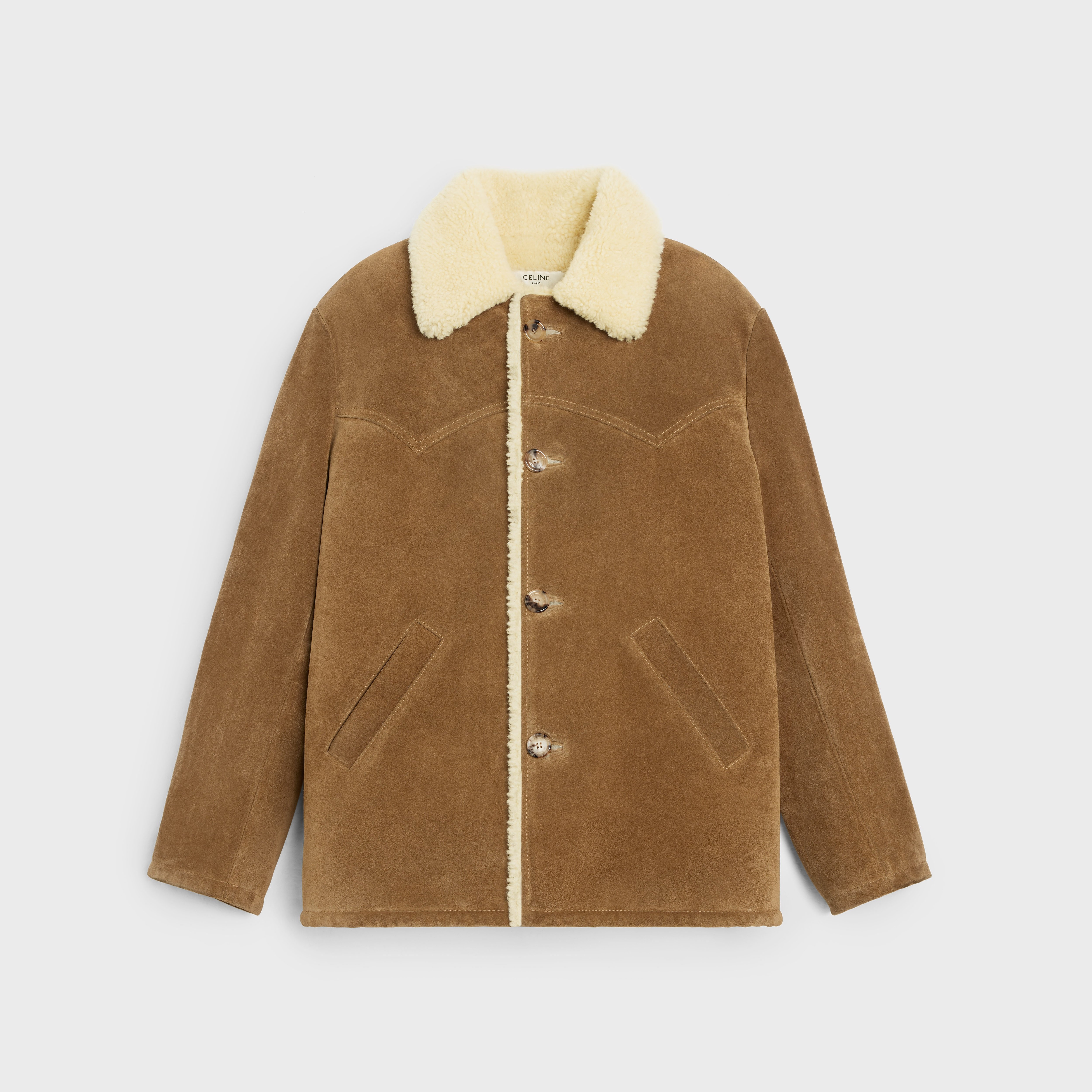 関税込 CELINE CELINE IA SLIDE IN Shearling CELINE Shearling-Lined Suede Jacket | mrporter | REVERSIBLE