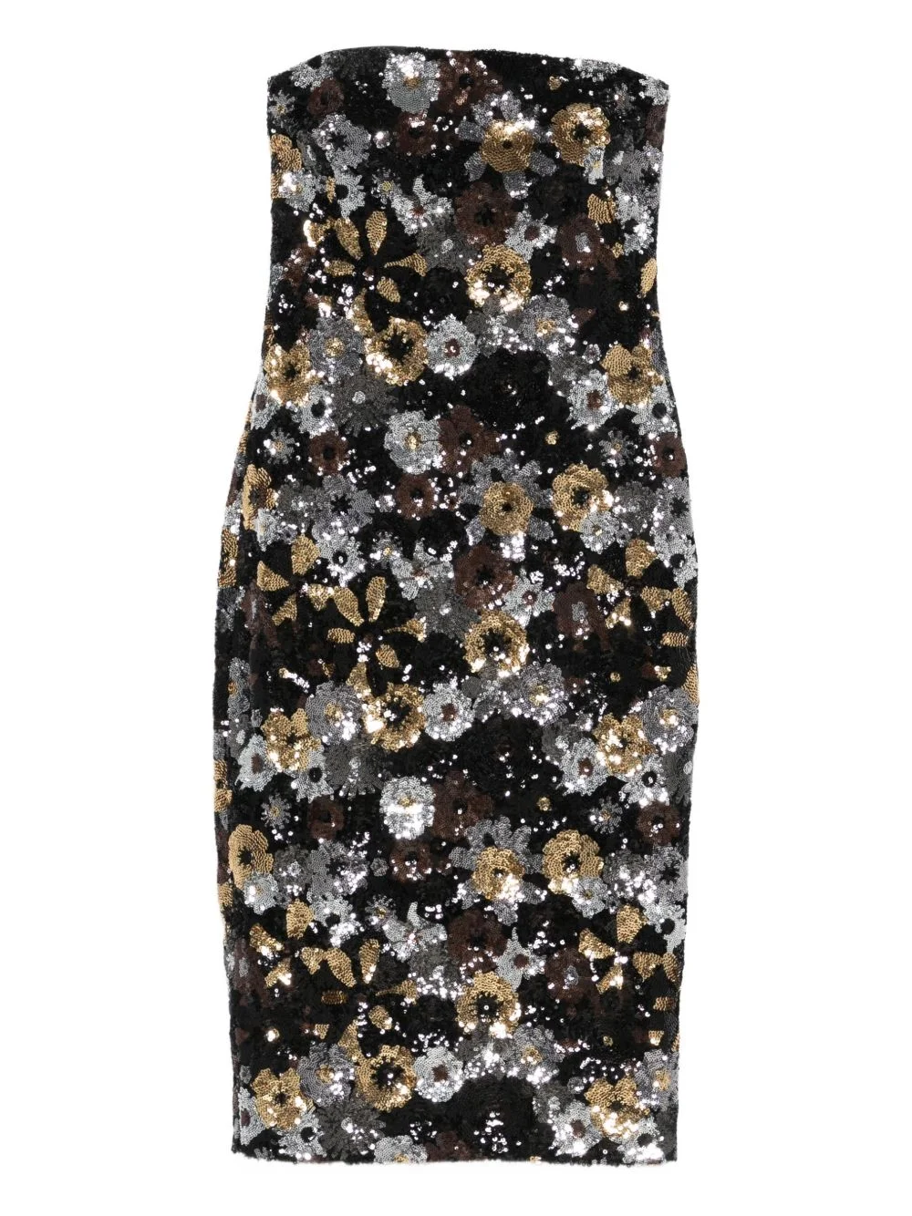 sequin-embellished floral-print midi dress - 1