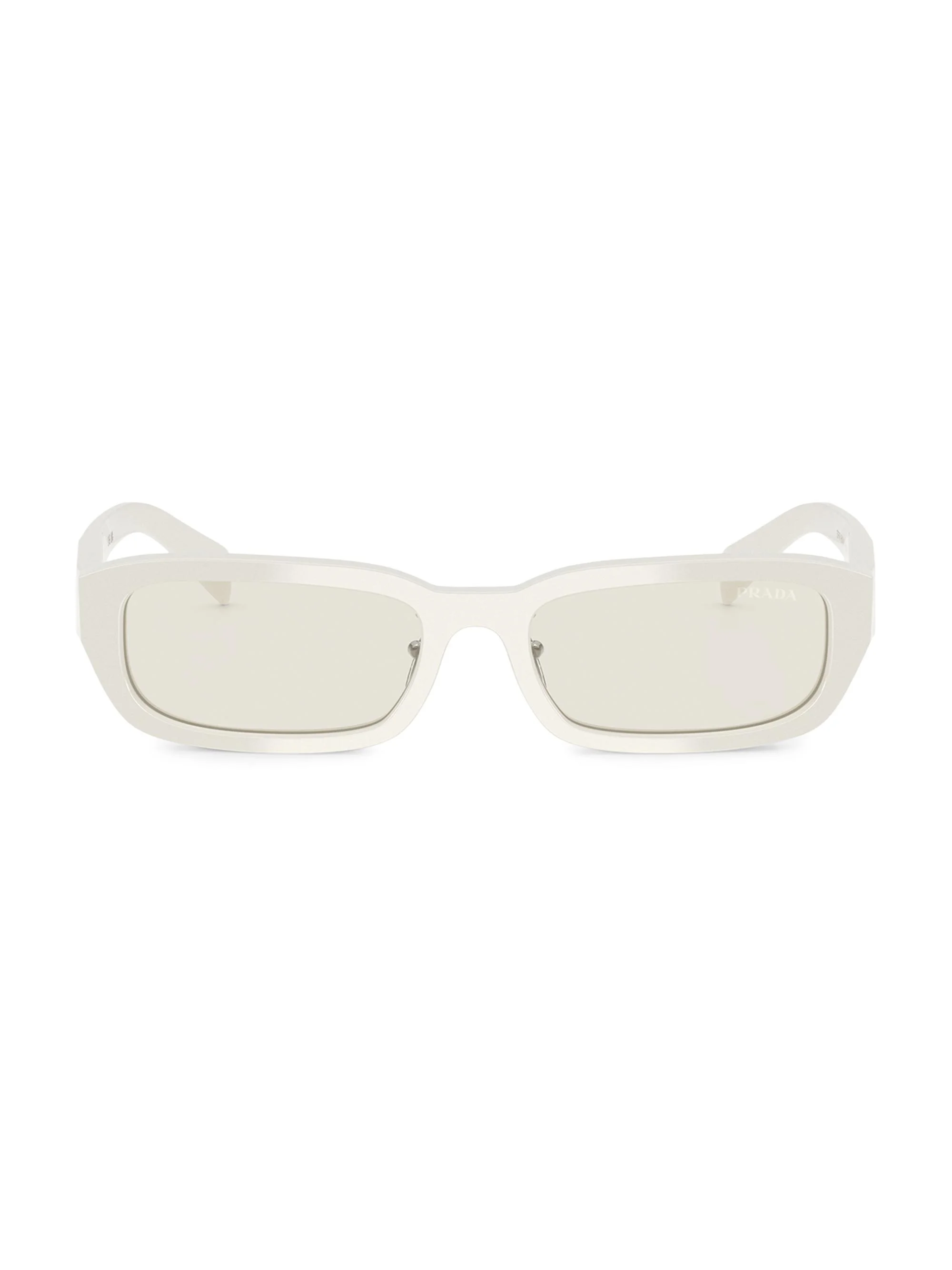 Women's 53MM Rectangular Sunglasses - White Metallic - 1
