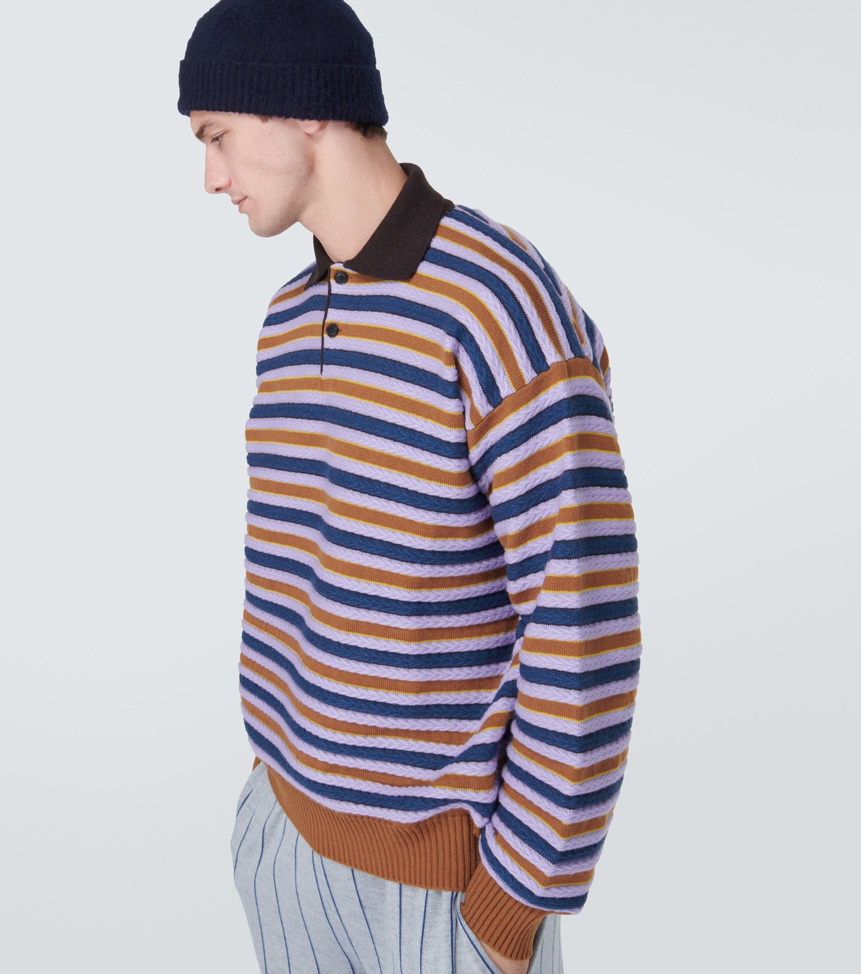 x The Elder Statesman cashmere and wool polo sweater - 5