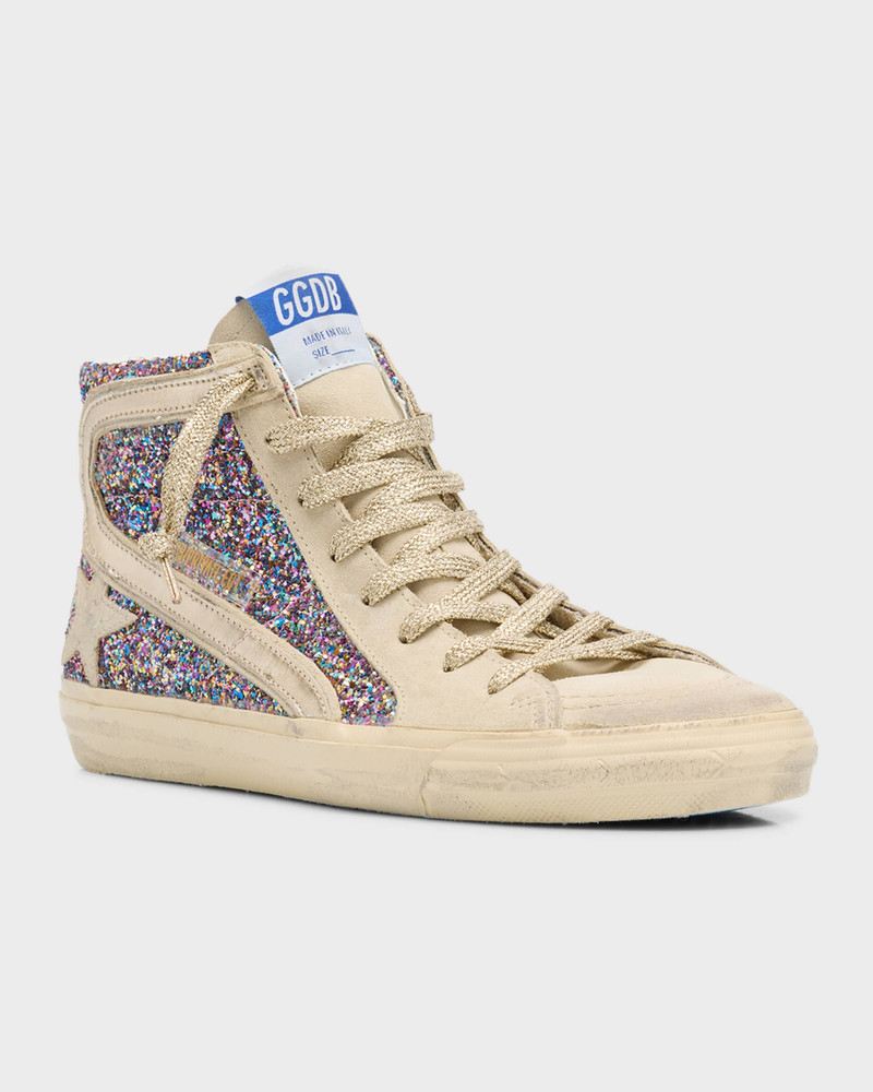Slide Mid-Top Glitter Multicolor Sneakers 3