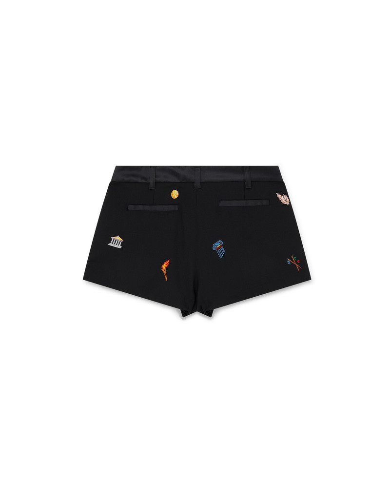 CASABLANCA Embroidered Motif Wool Tailored Shorts | Casablanca Paris outlook