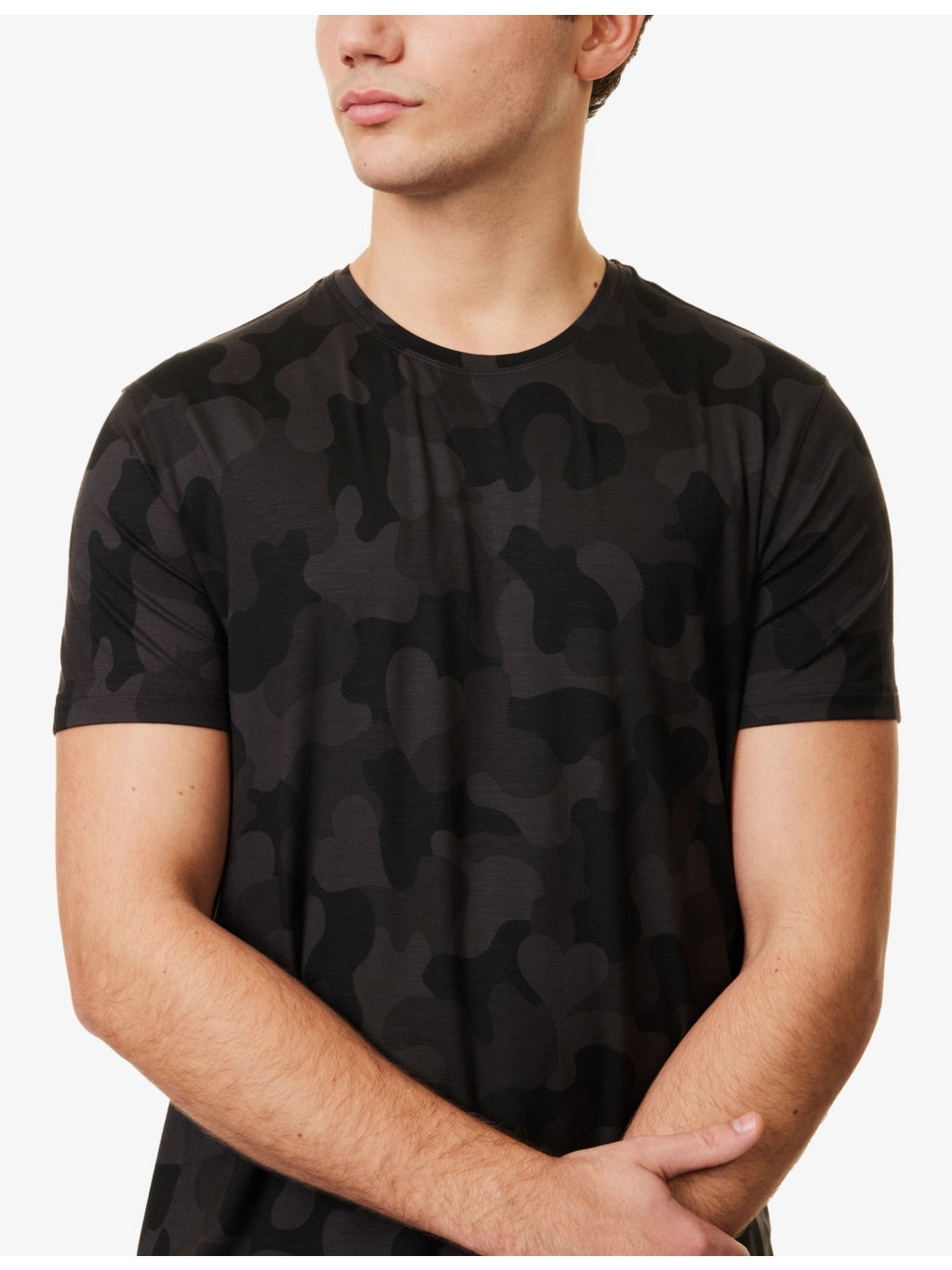 London 11 short-sleeve graphic-pattern stretch-jersey T-shirt - 5