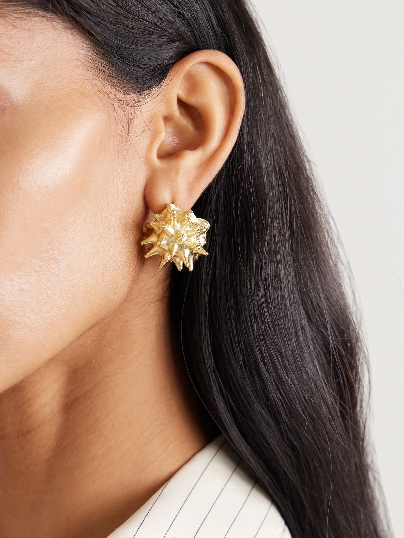Sea Urchin gold-plated earrings Gold - 2