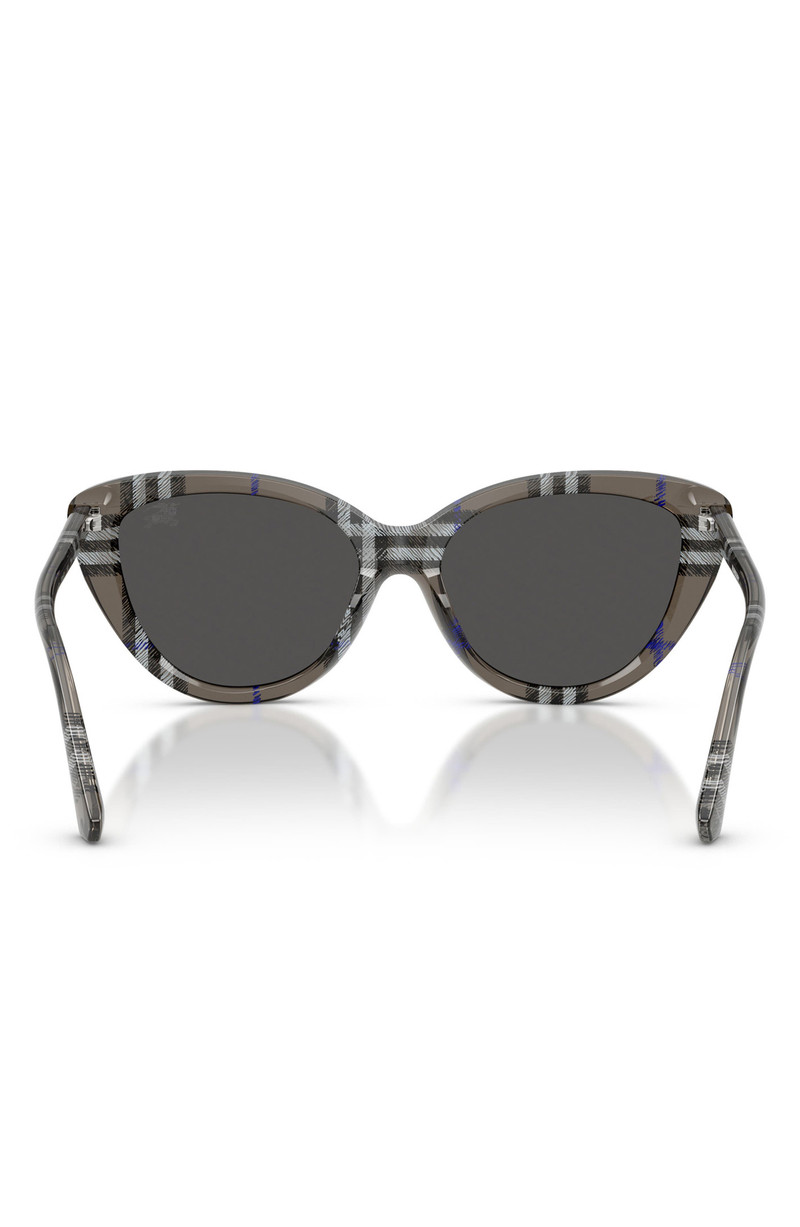 burberry 55mm Cat Eye Sunglasses in Check Lichen/dark Grey 4