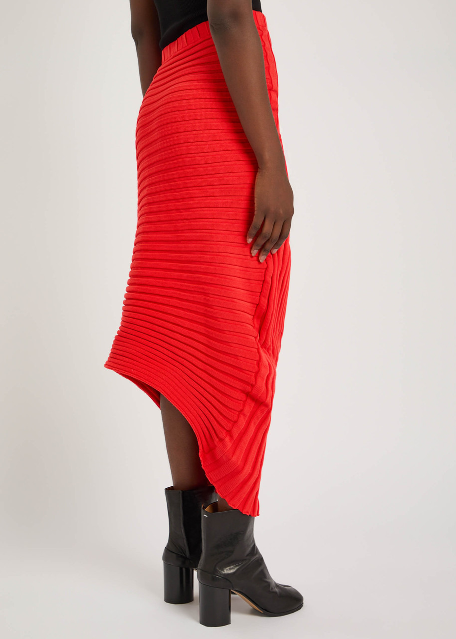 Homme Plissé Issey Miyake Asymmetric Ribbed-knit Midi Skirt - 3