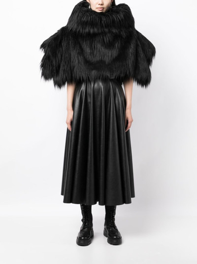 Comme Des Garçons faux-fur cropped cape outlook