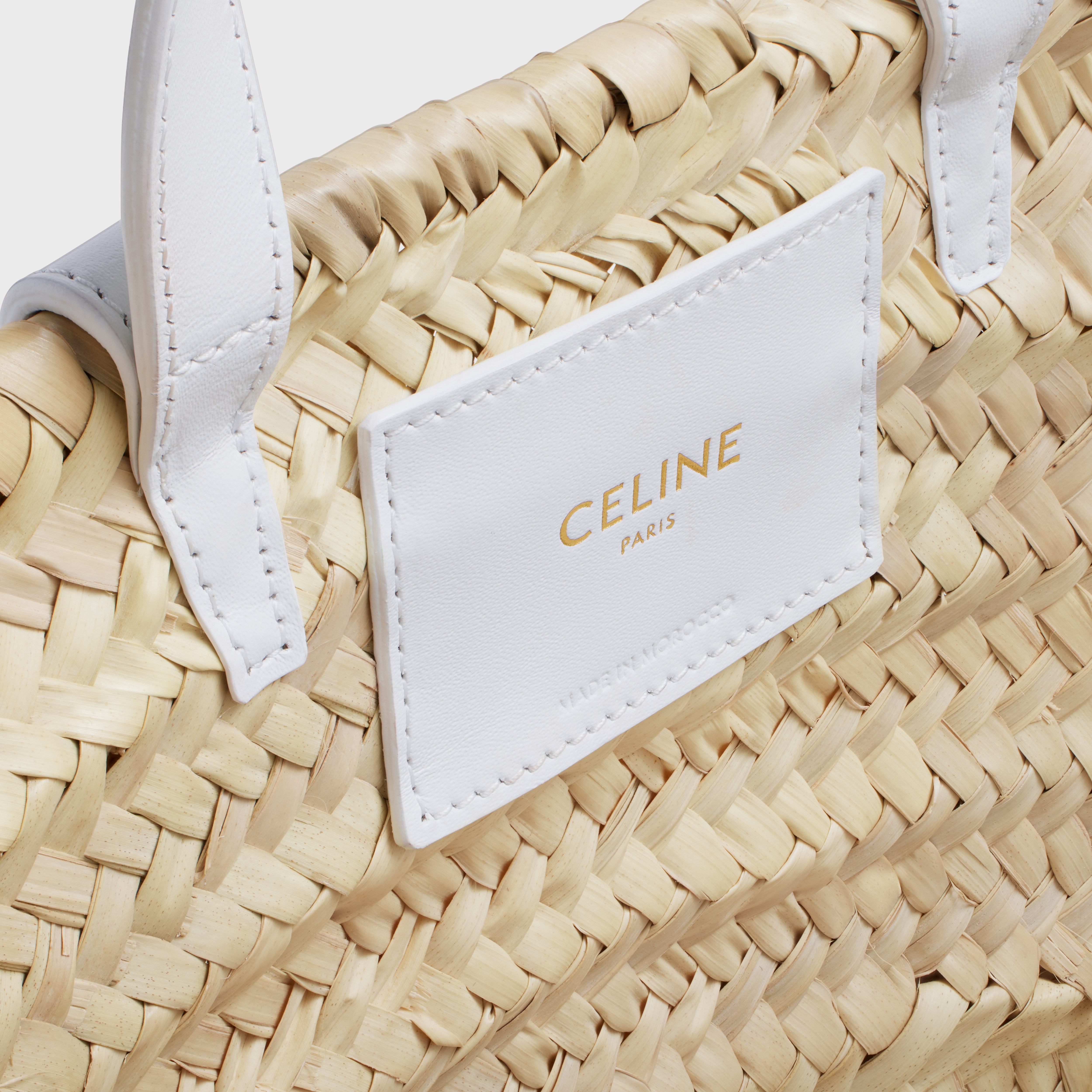 Teen Triomphe Celine Classic Panier in palm leaves and Calfskin - 4