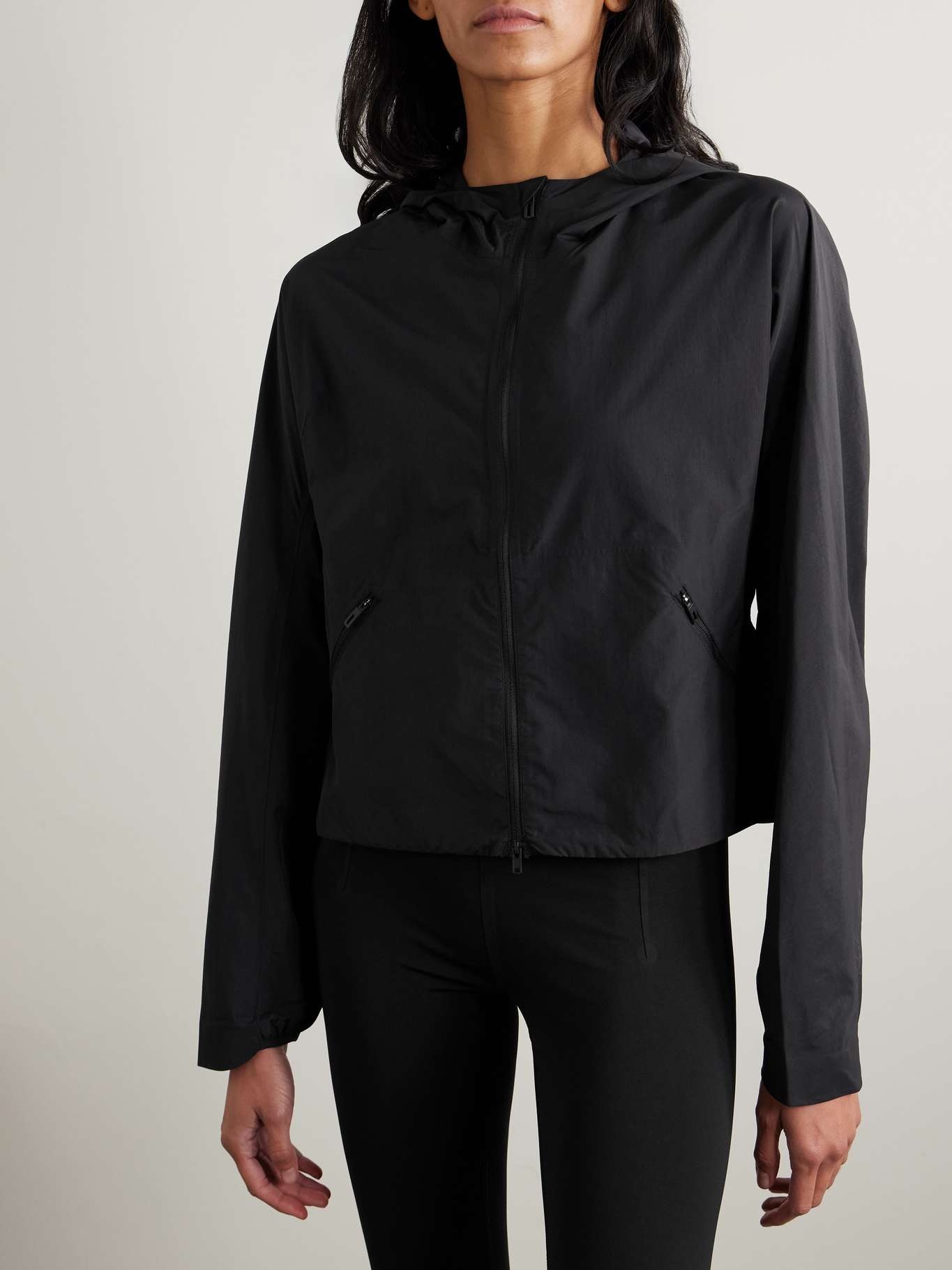 + Y-3 cropped printed shell hooded jacket - 3