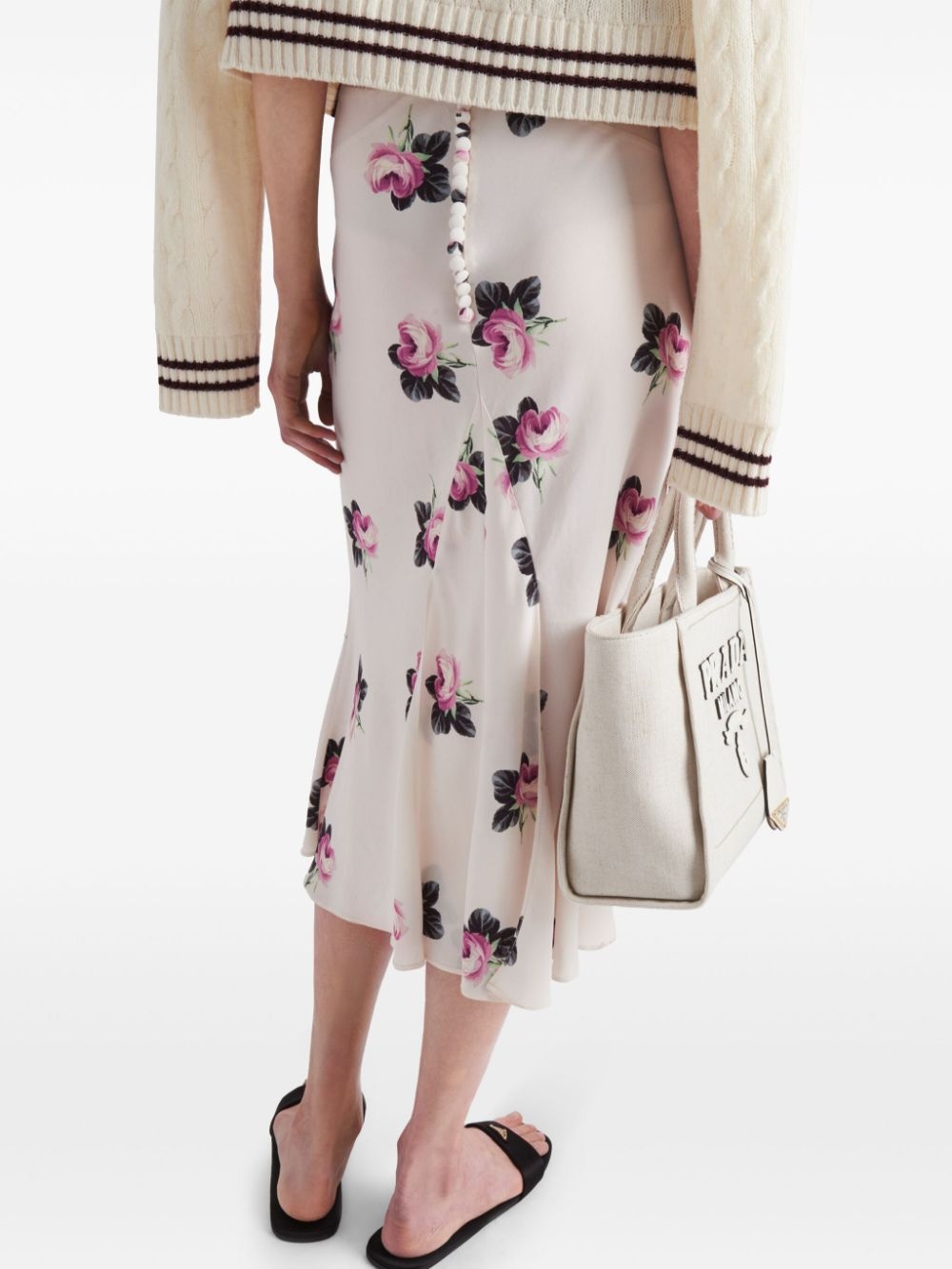 floral-print sablÃ© midi dress - 5