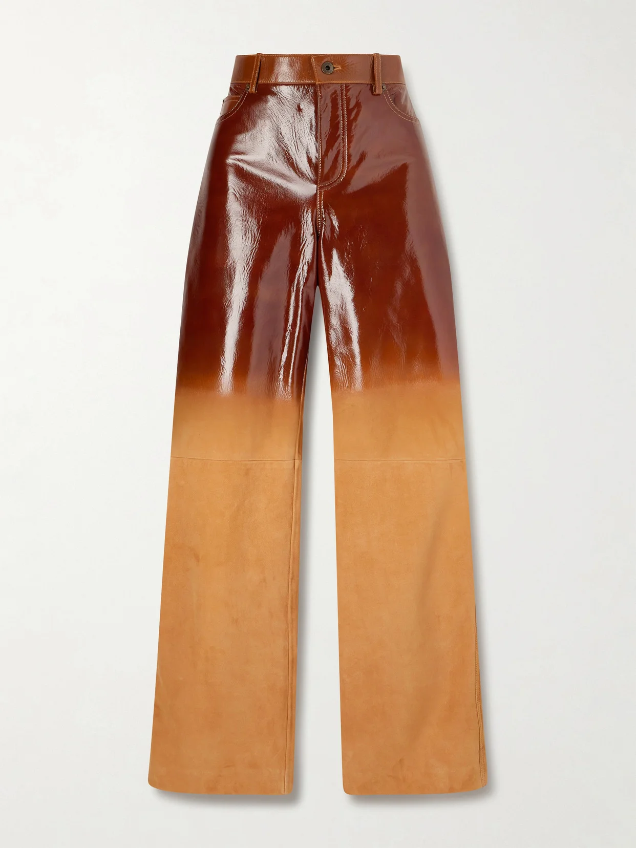Dégradé Suede Straight-leg Pants - 1