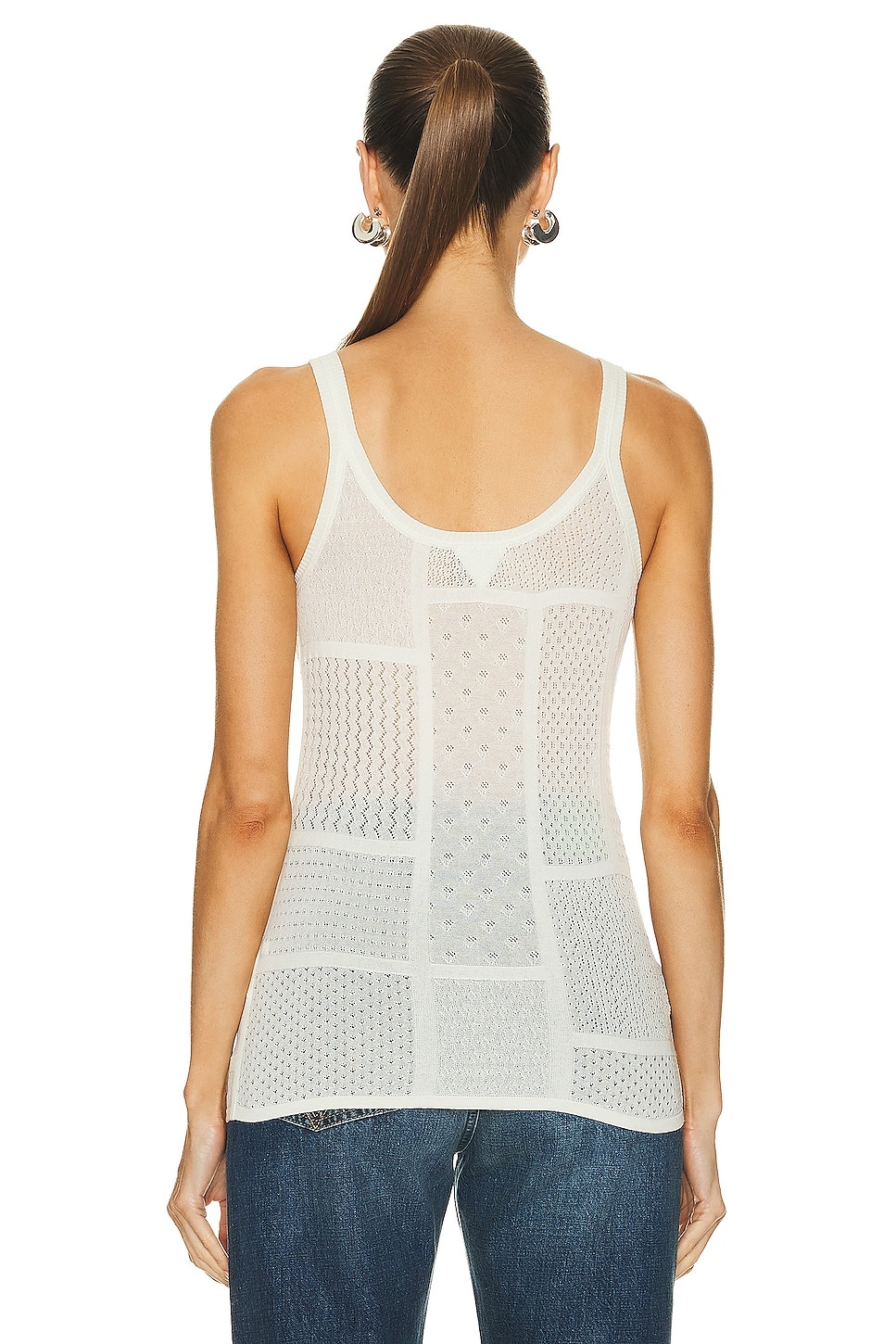 Cotton Mixed Pointelle Tank Top - 3