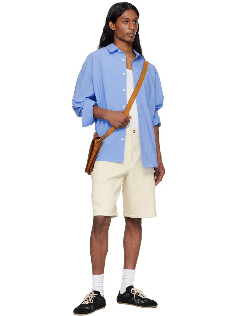 SOLID HOMME Blue 'Solid' Back Logo Applique Shirt outlook