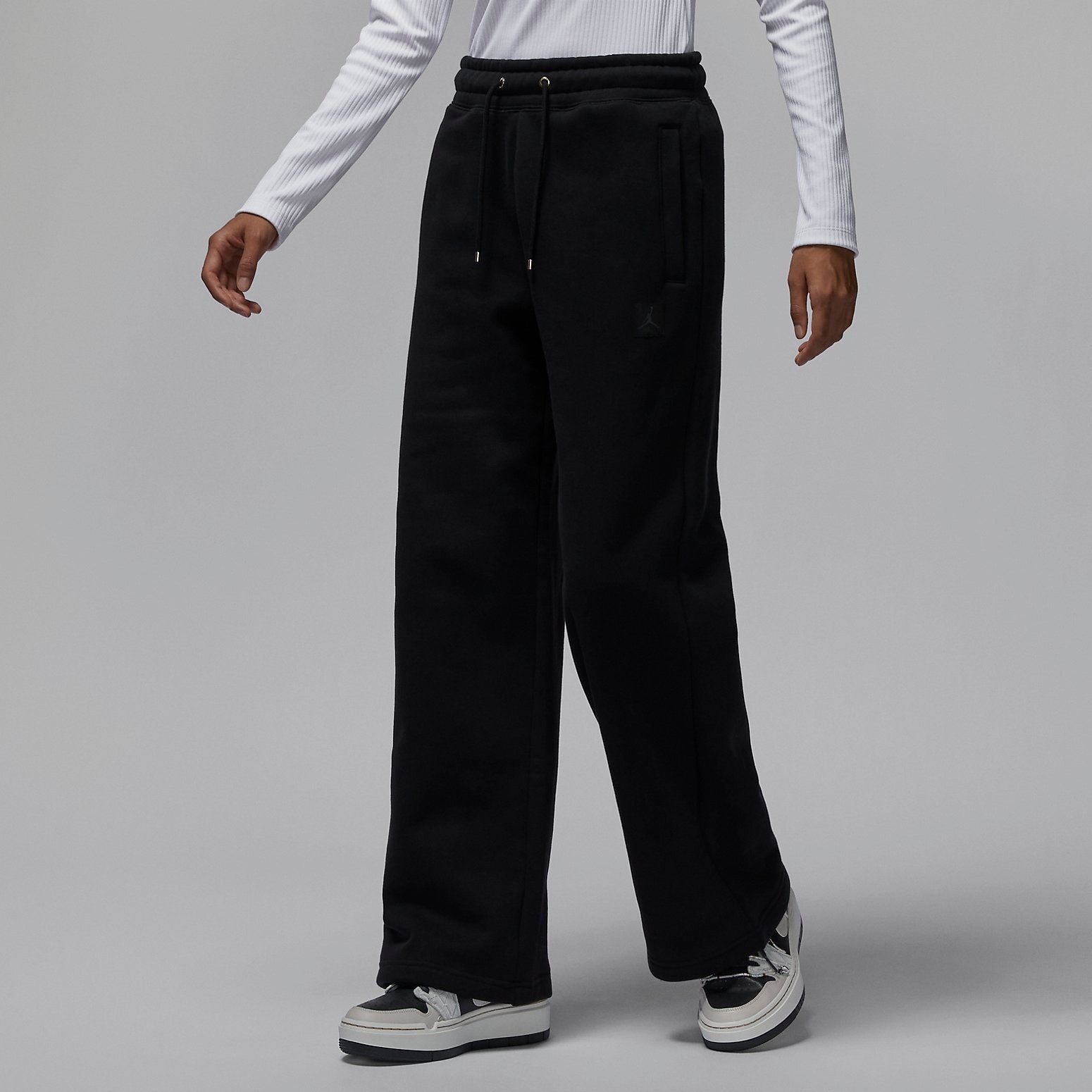 (WMNS) Air Jordan Flight Sweatpants Asia Sizing 'Black' FD7225-010 - 2