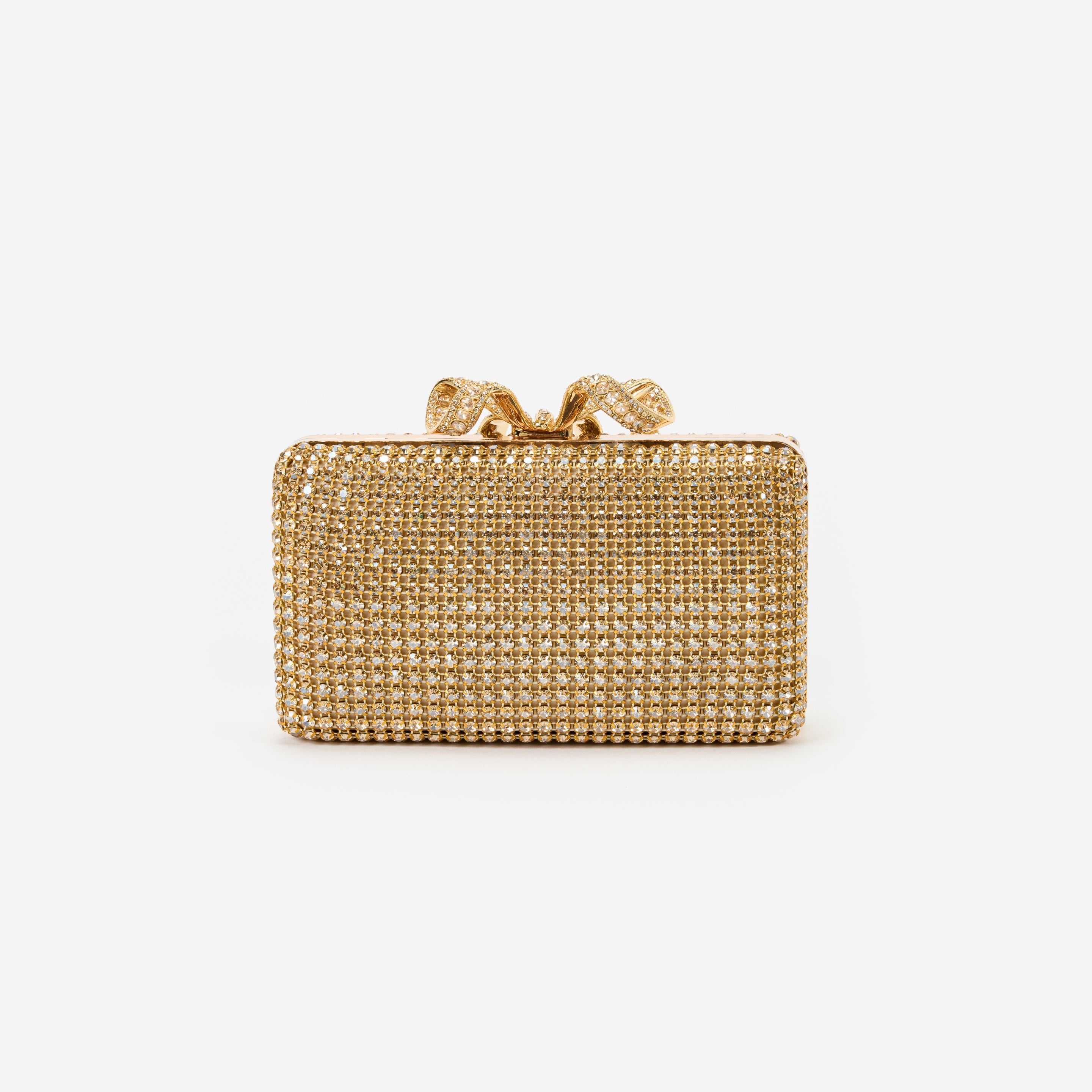 Gold Crystal Box Clutch - 3