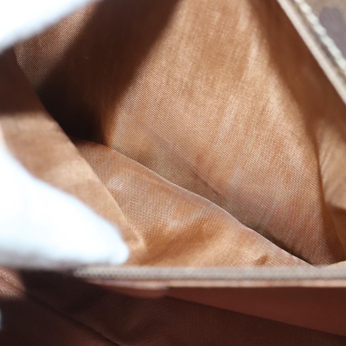 CELINE Macadam Canvas Circle Shoulder Bag Pvc Leather Brown Gold - 11