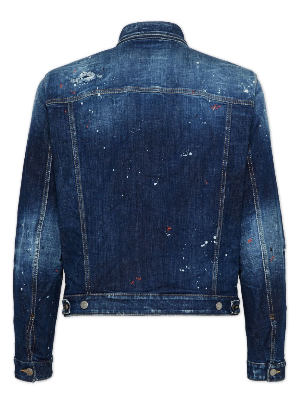 paint-splattered denim jacket - 2