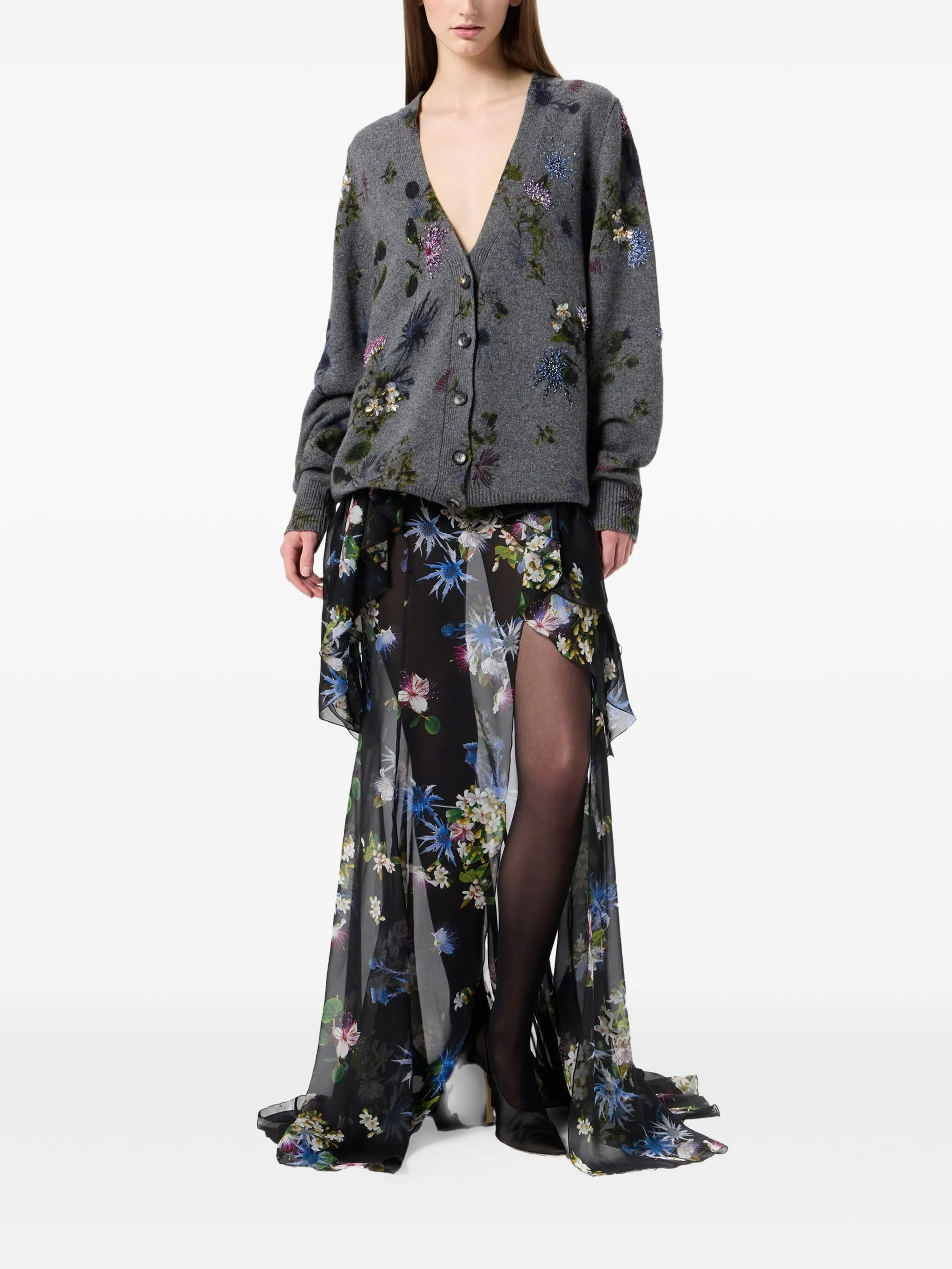 Blumarine Floral-beaded Cardigan - 3