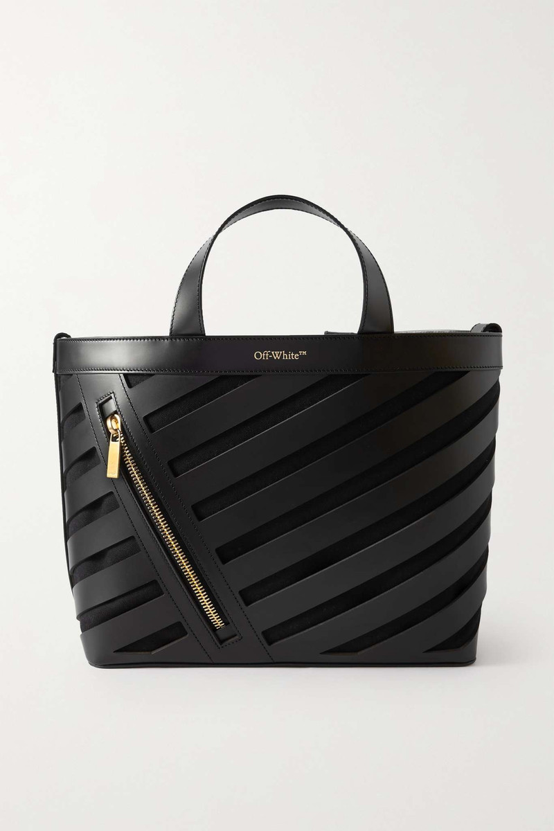Cut-Out Diag Small leather tote - 1