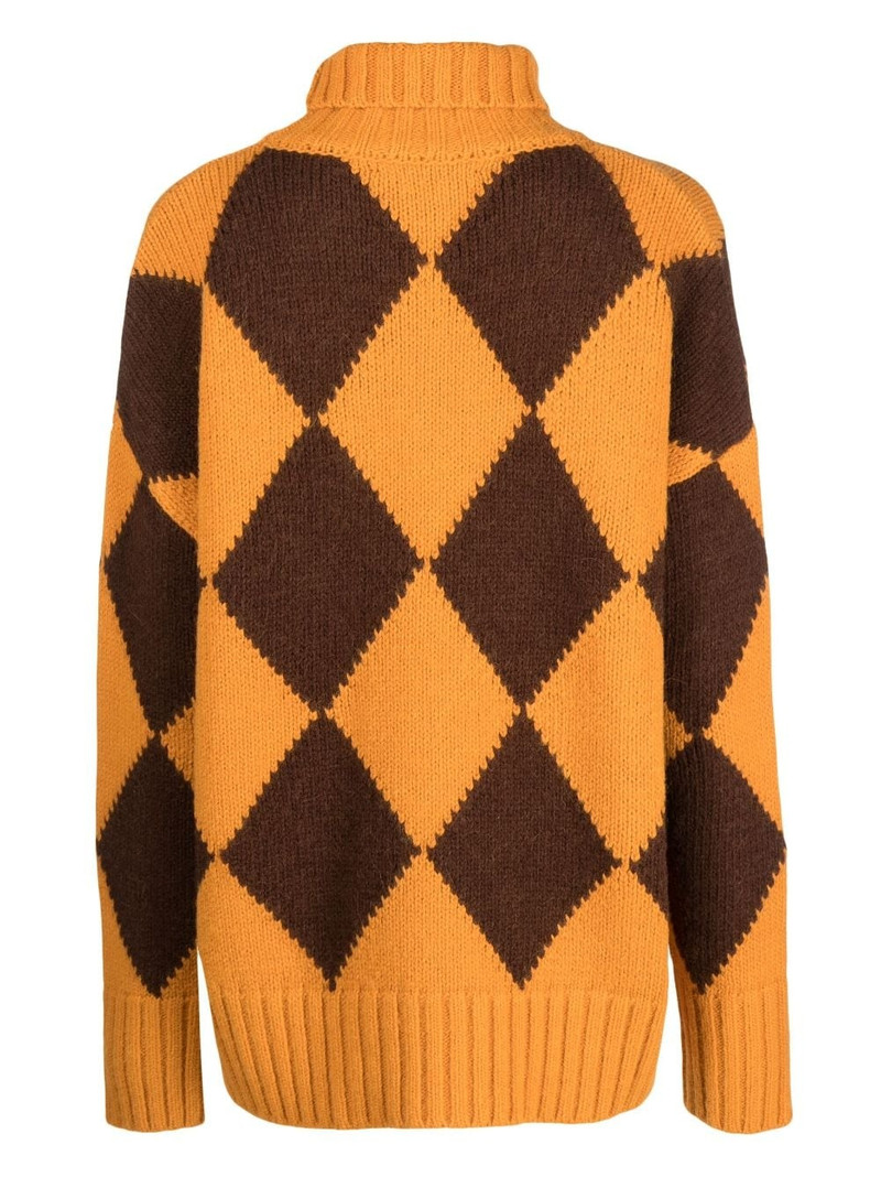 La DoubleJ argyle roll-neck jumper outlook