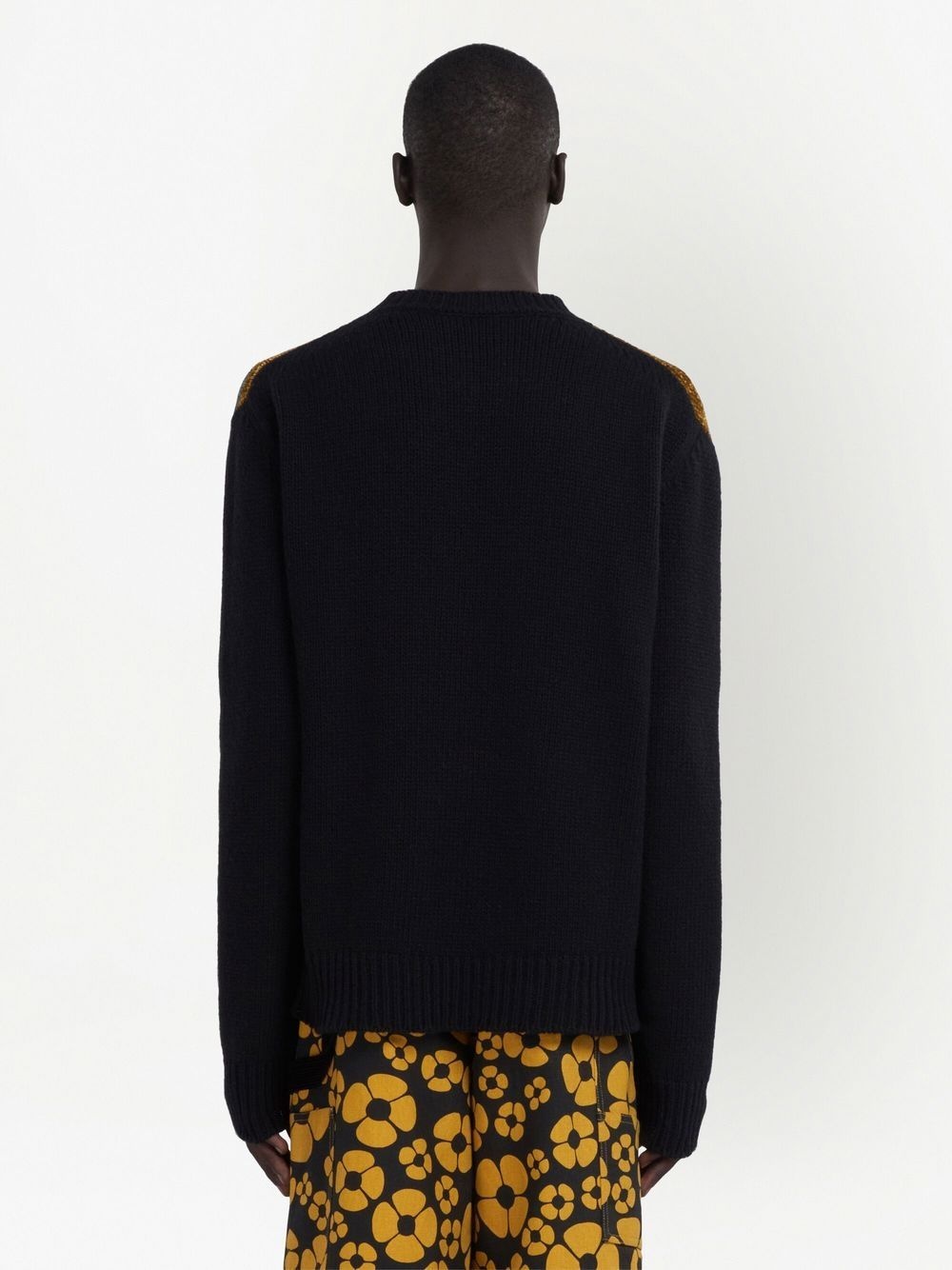 velvet-effect logo knit jumper - 3
