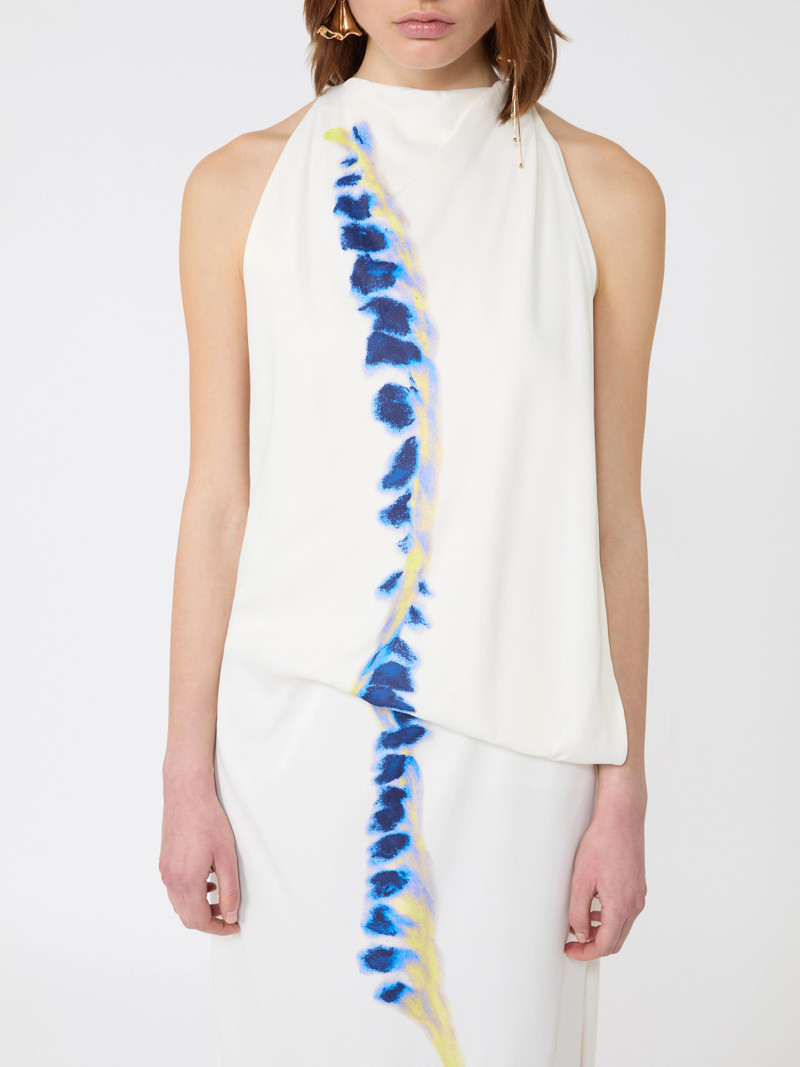 ZEBRA Long viscose dress - WHITE 5