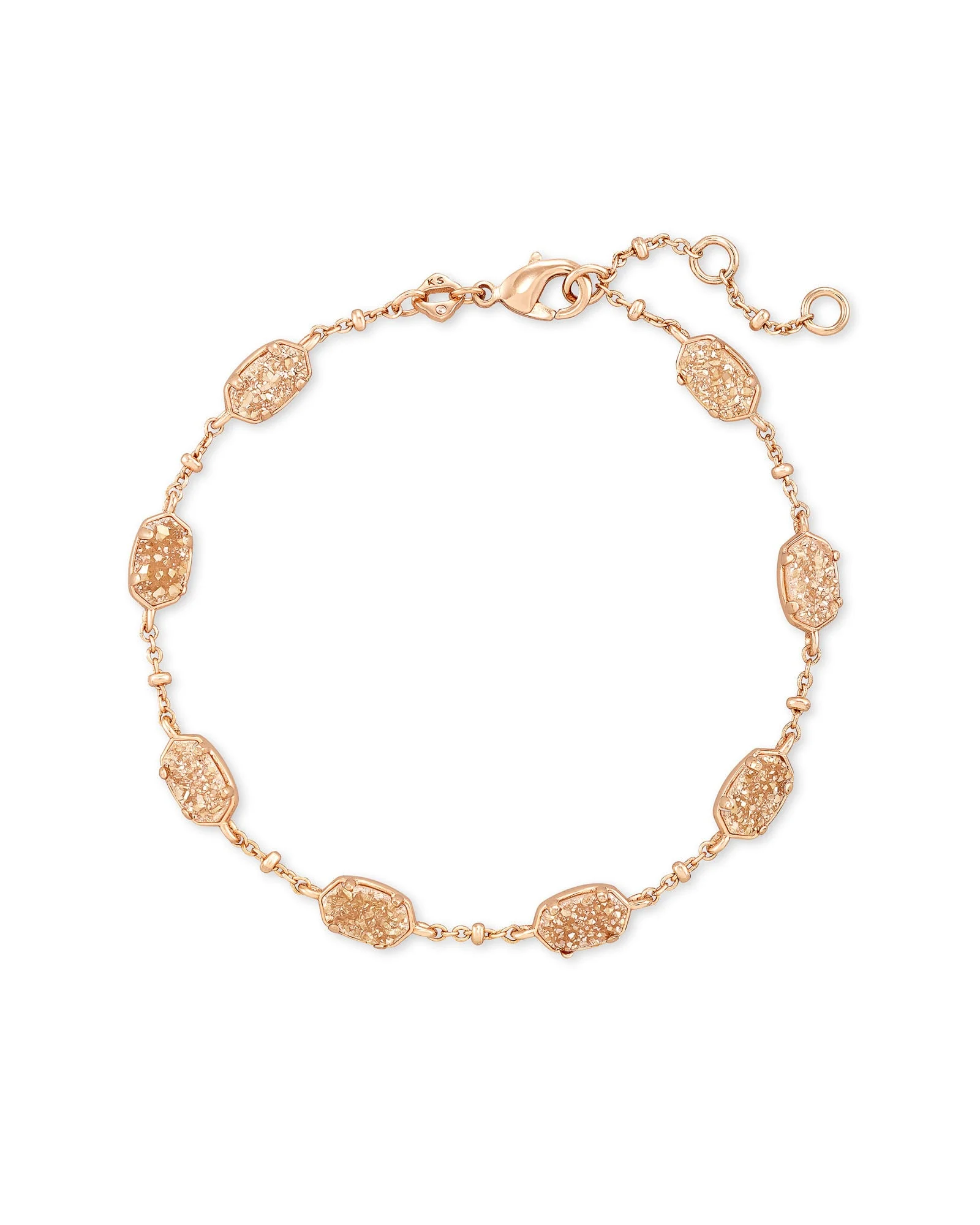 Emilie Rose Gold Chain Bracelet in Sand Drusy - 1