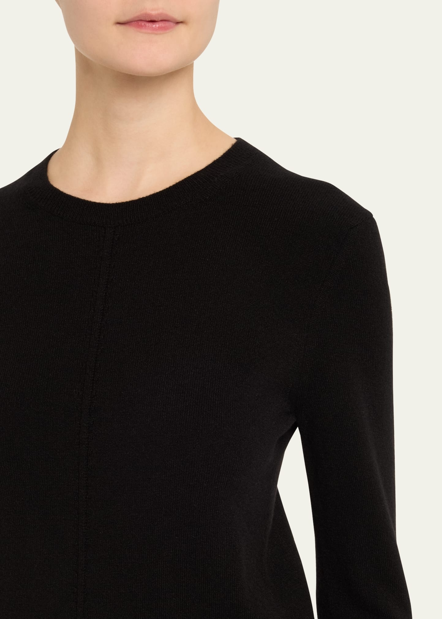 Seamed Crewneck Cashmere Sweater - 5