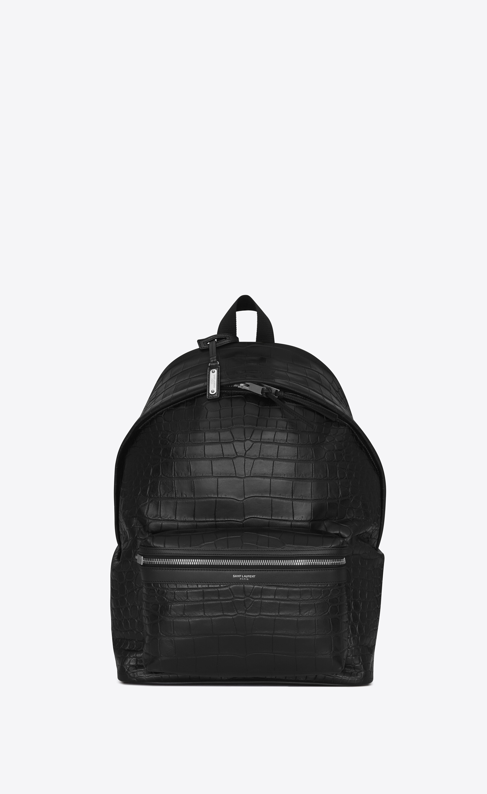 city backpack in crocodile embossed leather - 1