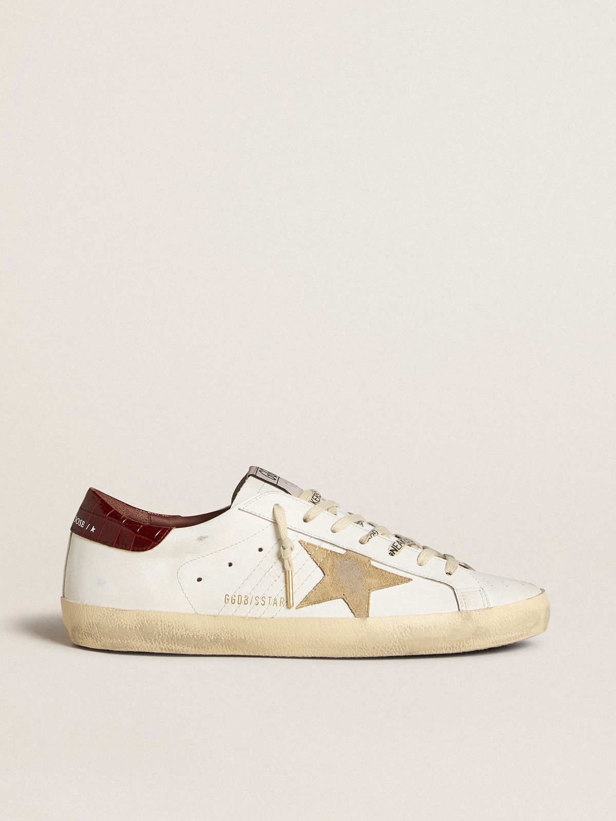 Super-Star with sand suede star and red croc-print leather heel tab - 1