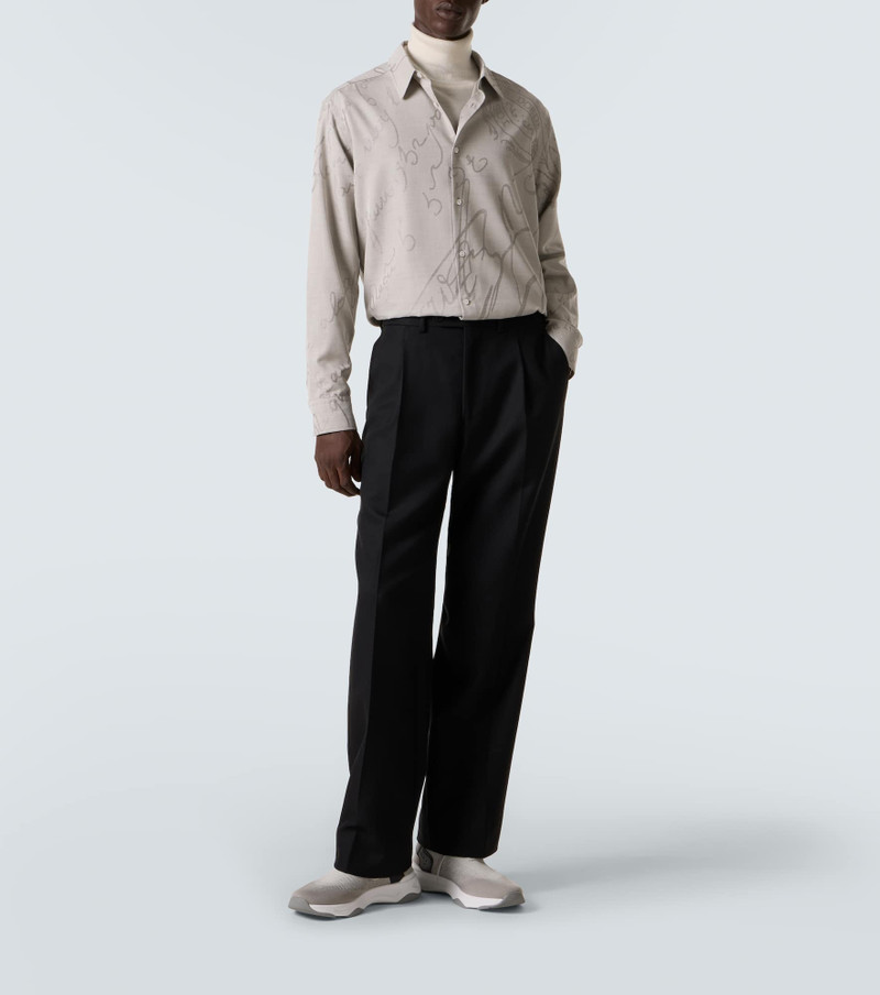 Berluti Shadow leather-trimmed sneakers outlook