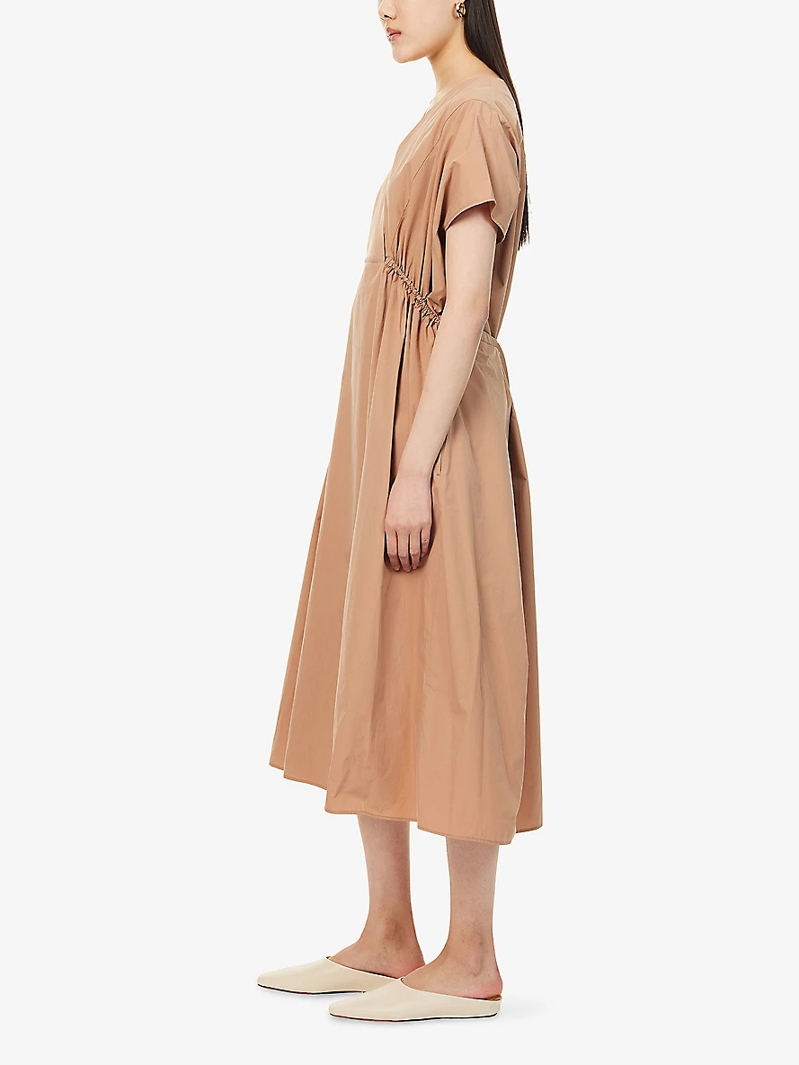 WEEKEND Max Mara Blasone V-Neck Cotton-Poplin Midi Dress