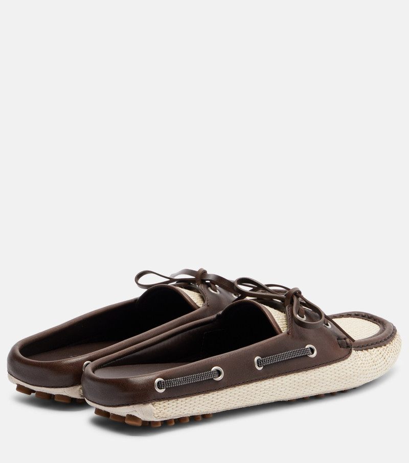 Brunello Cucinelli Monili canvas mules outlook